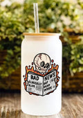 Bad News Clinically Alive But Dead Inside 12oz Frosted Glass Tumbler
