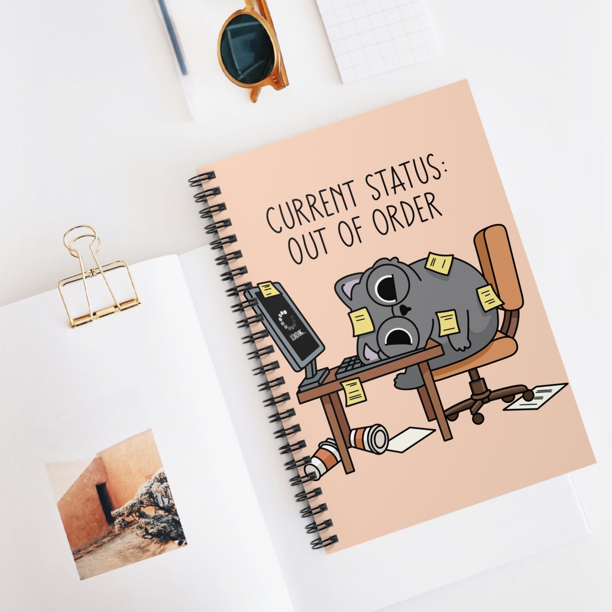 Current Status: Out Of Order A5 Lined Notebook