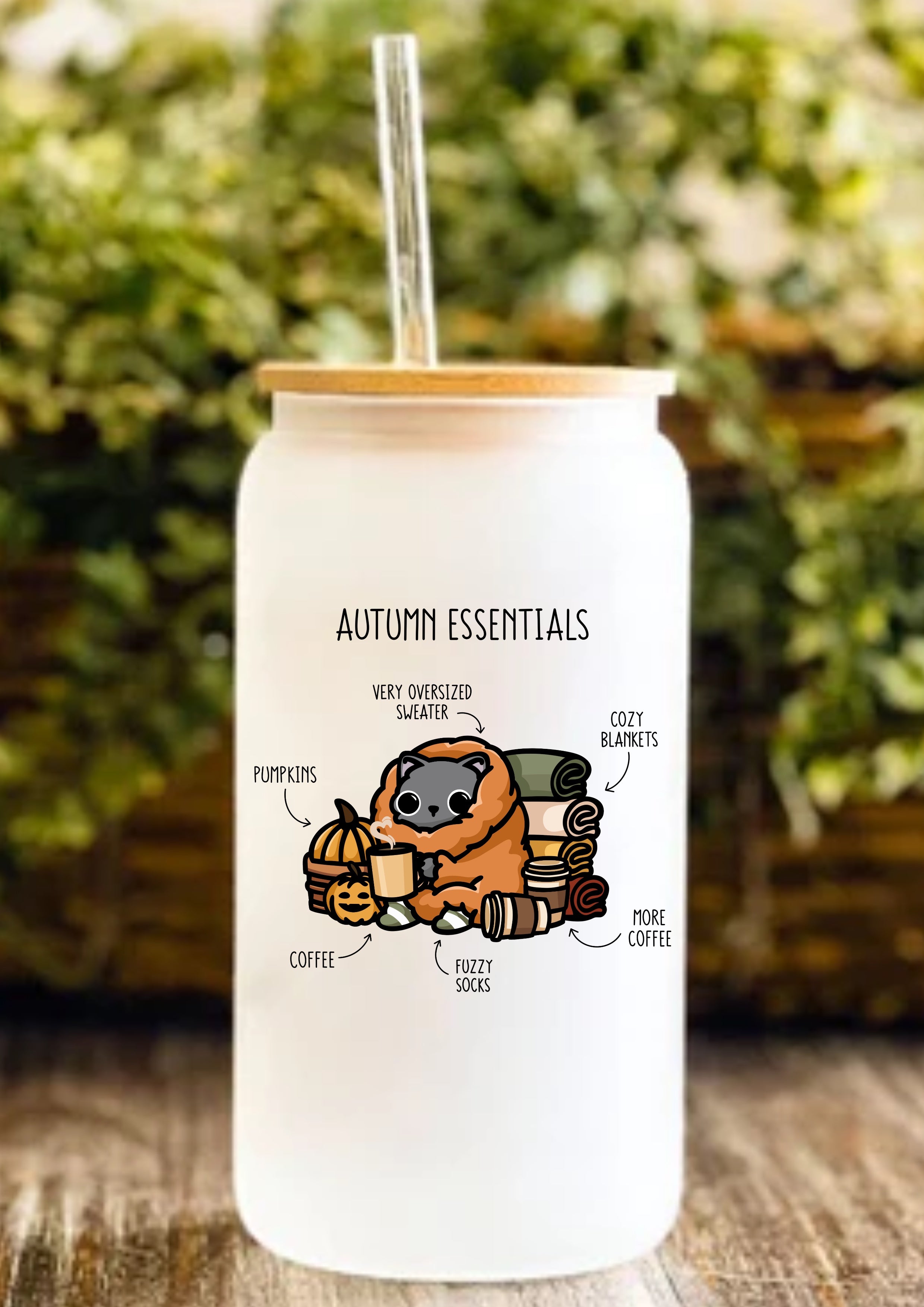 Autumn Essentials 12oz Frosted Glass Tumbler