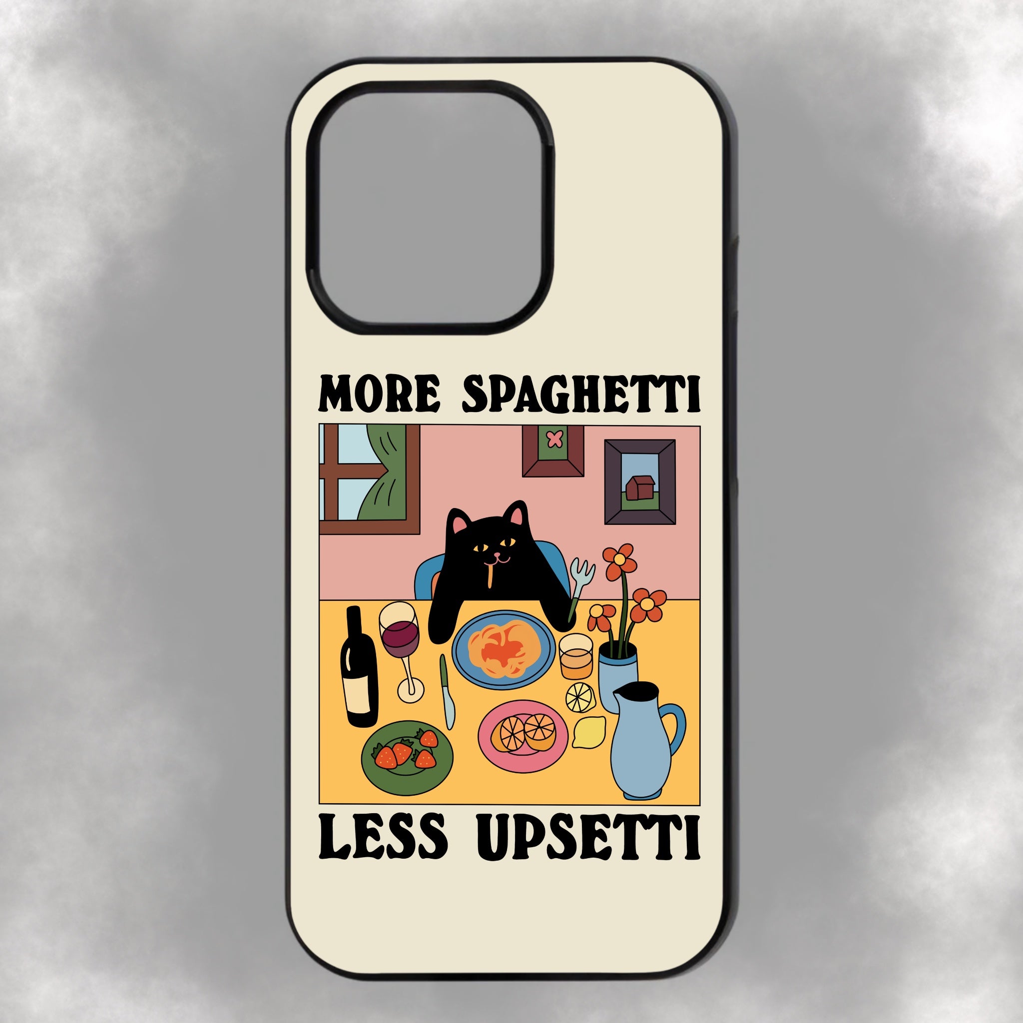 More Spaghetti Less Upsetti iPhone Rubber Phone Case