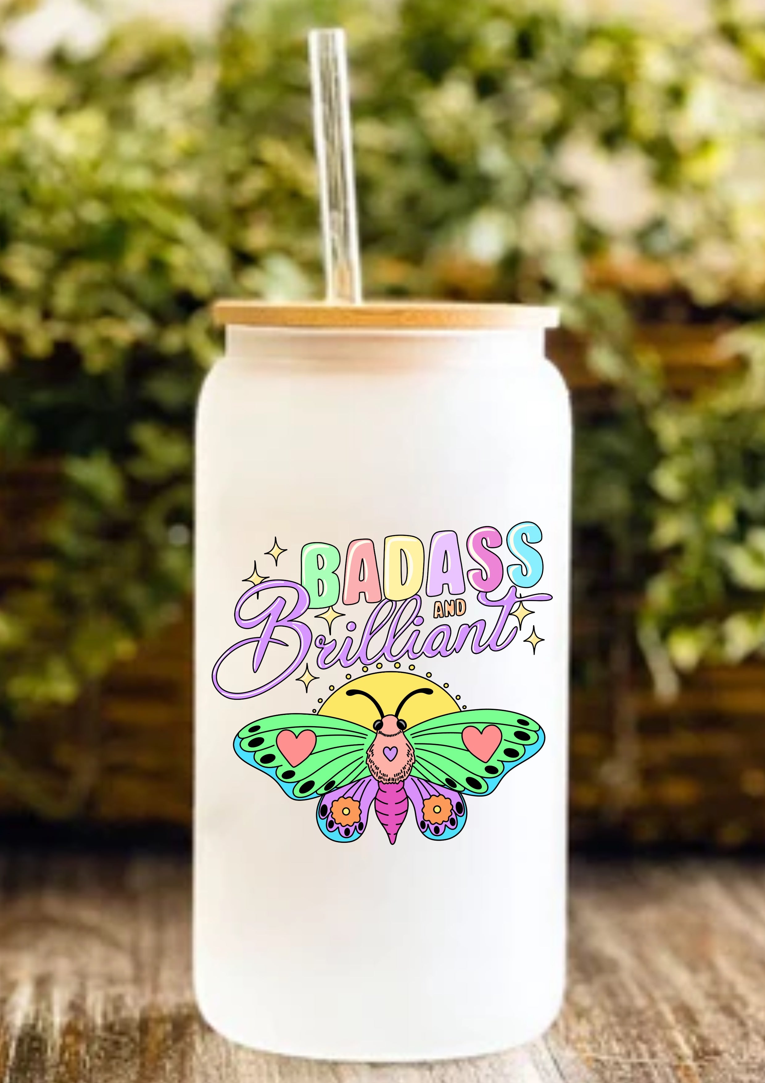 Badass And Brilliant 12oz Frosted Glass Tumbler