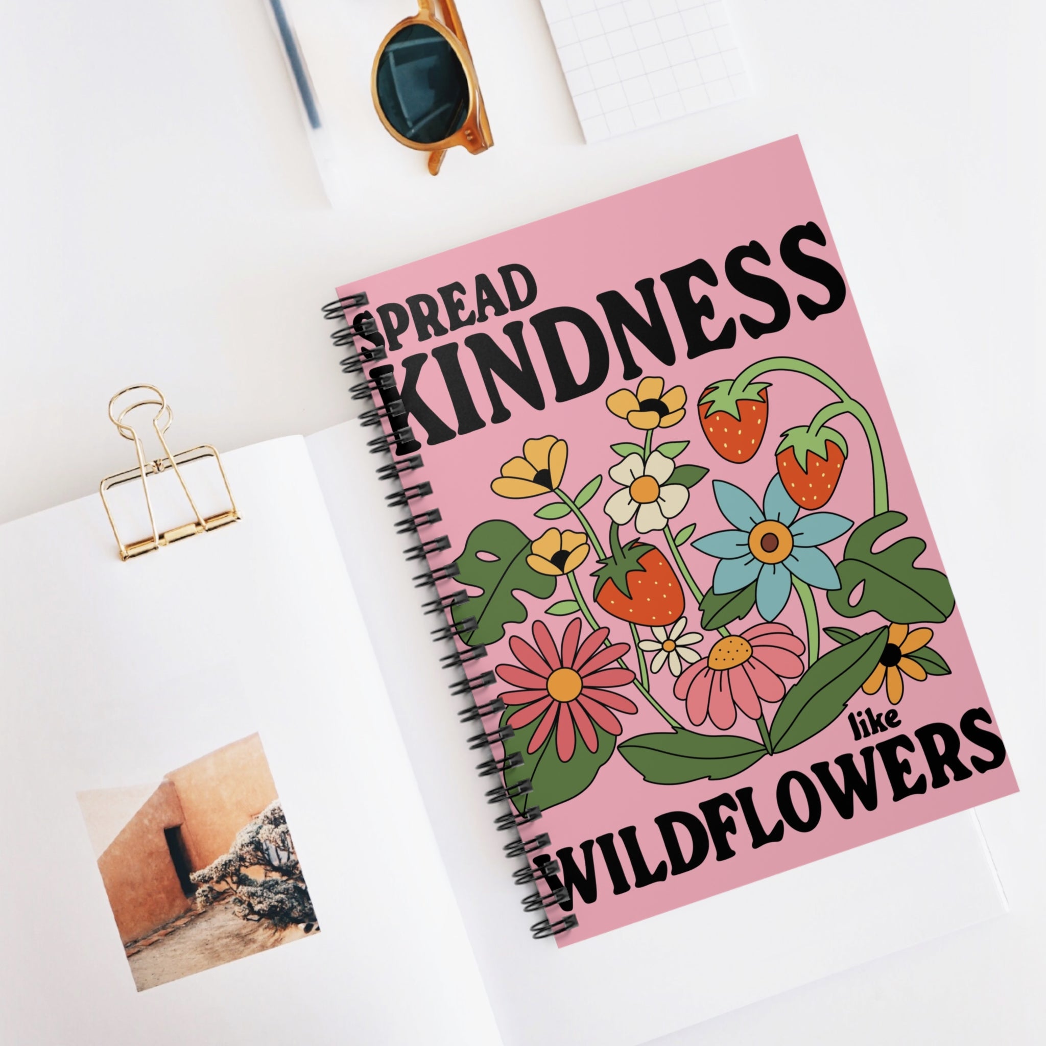 Spread Kindness Like Wildflowers A5 Lined Notebook