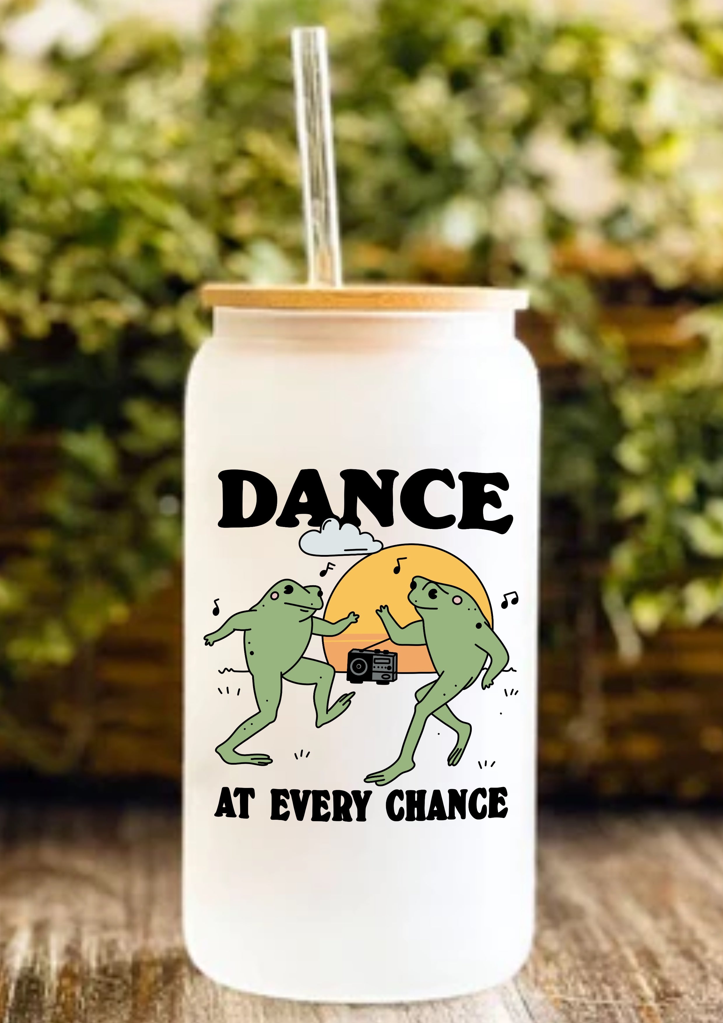 Dance At Every Chance 12oz Frosted Glass Tumbler