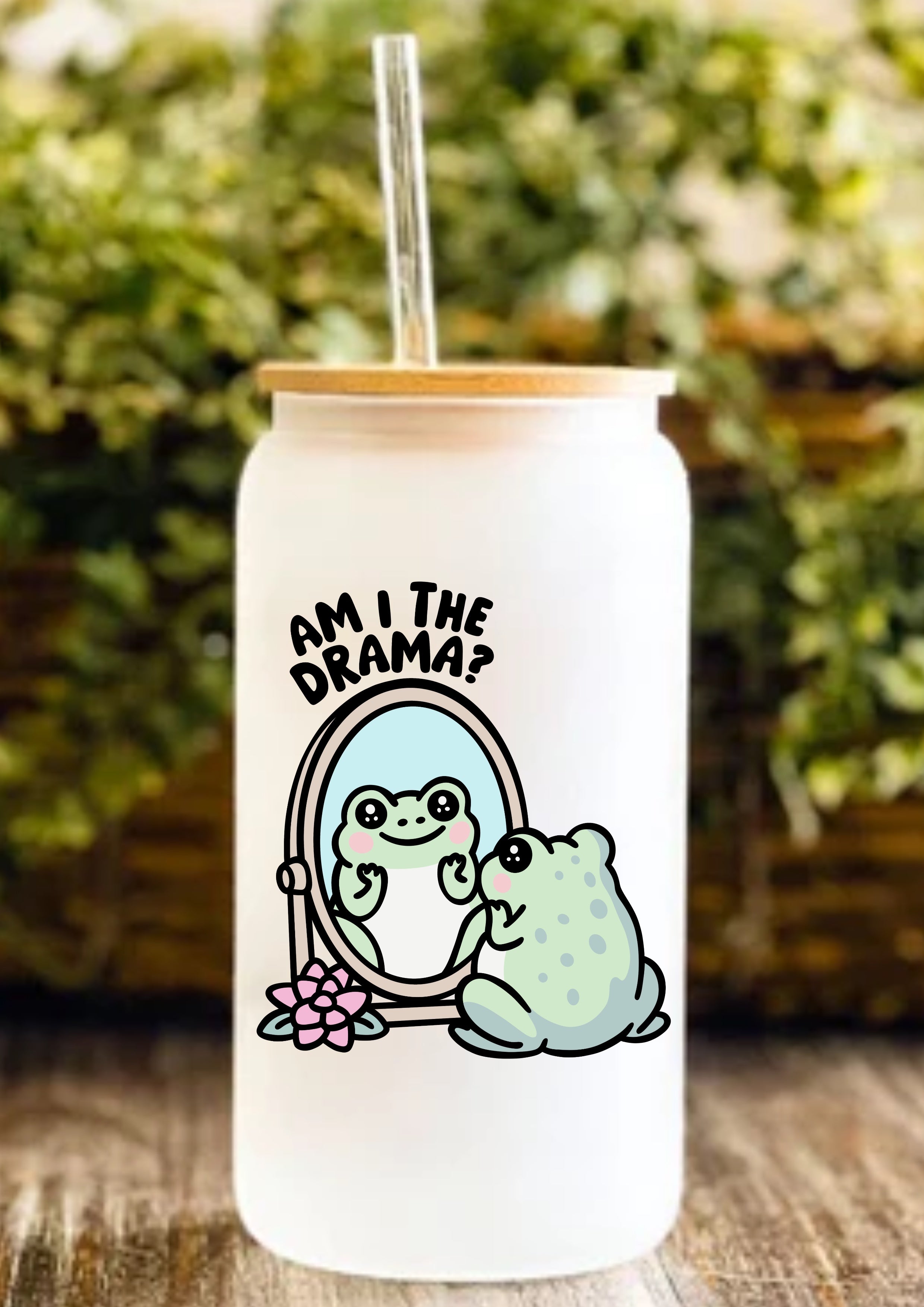 Am I The Drama? 12oz Frosted Glass Tumbler