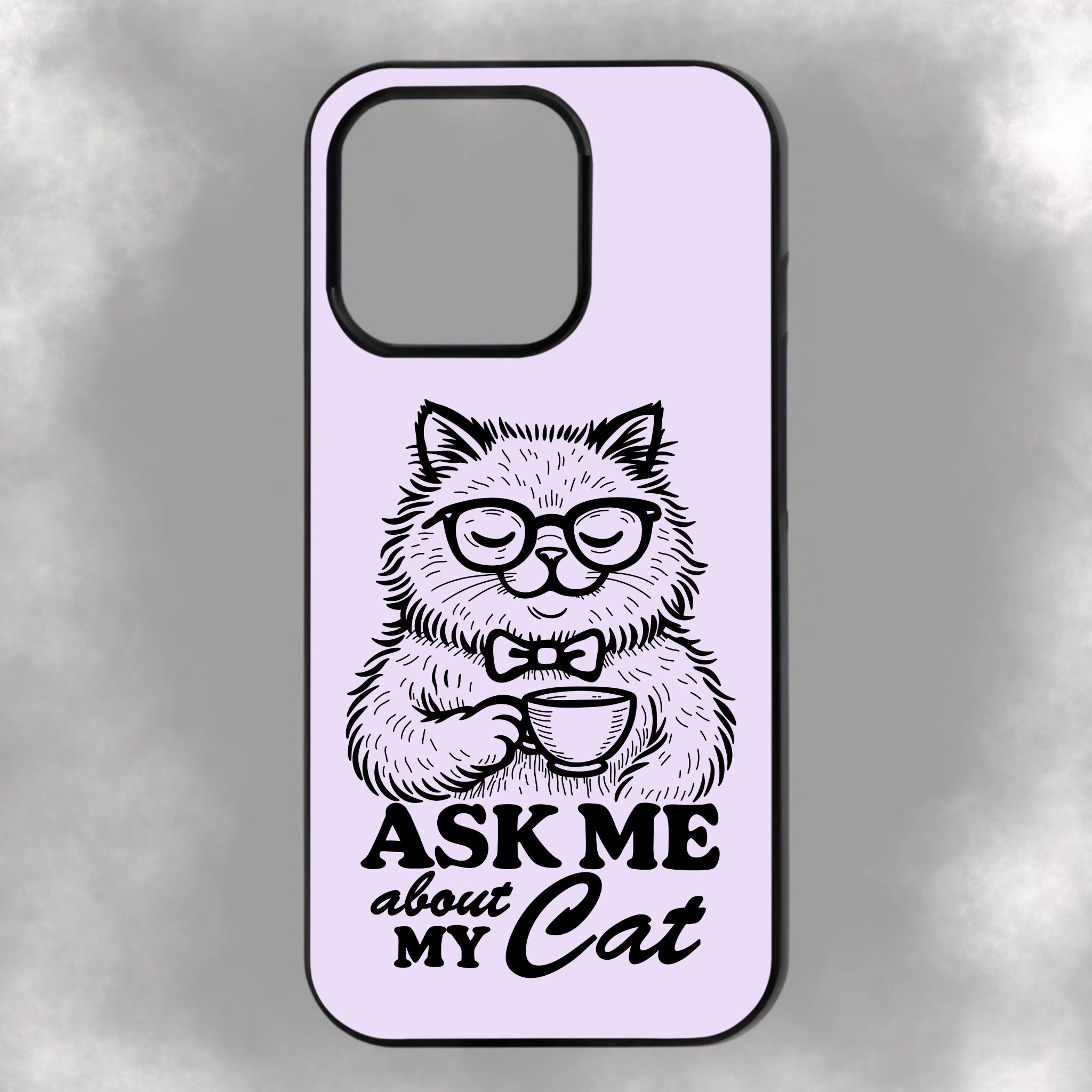 Ask Me About My Cat iPhone Rubber Phone Case