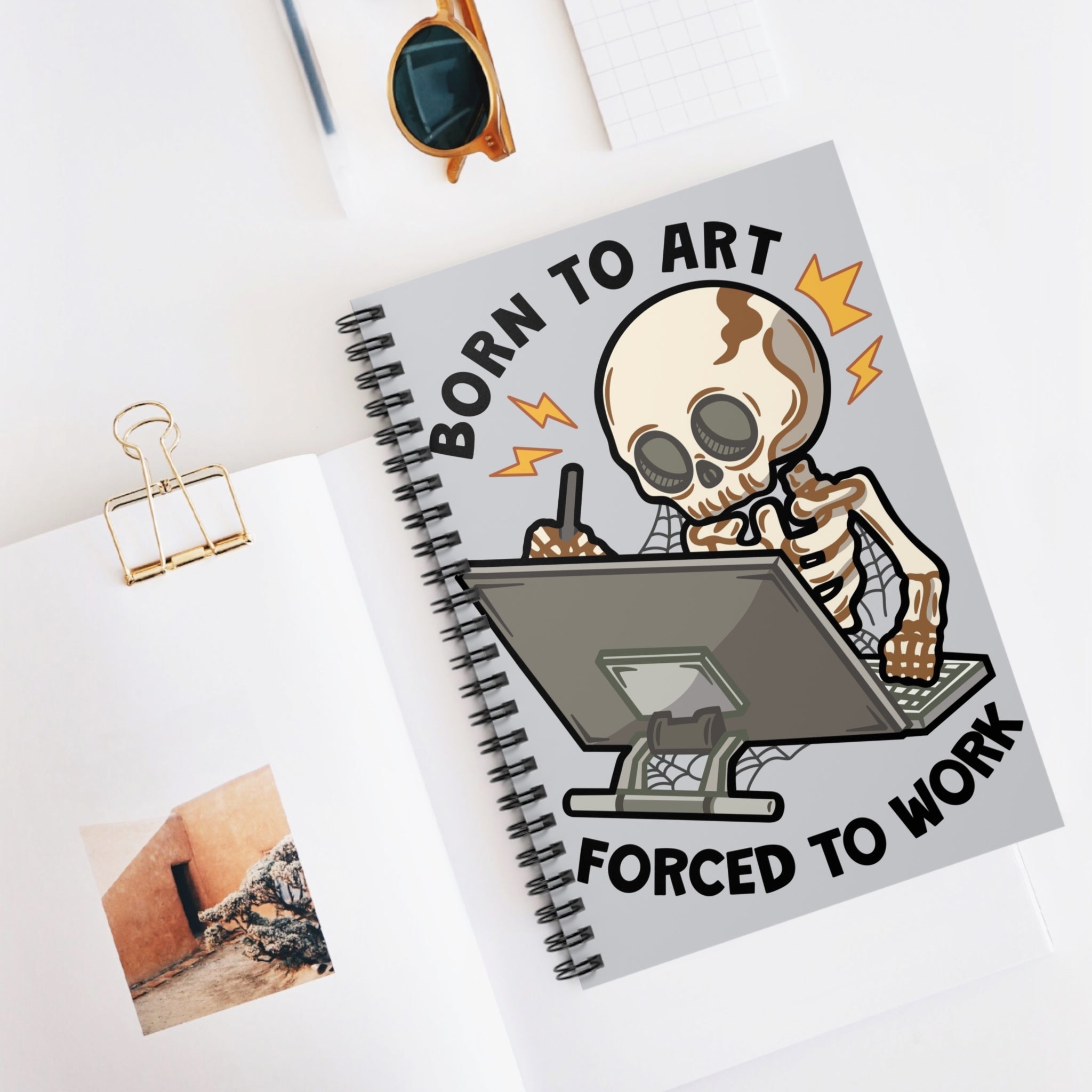 Born To Art Forced To Work A5 Lined Notebook