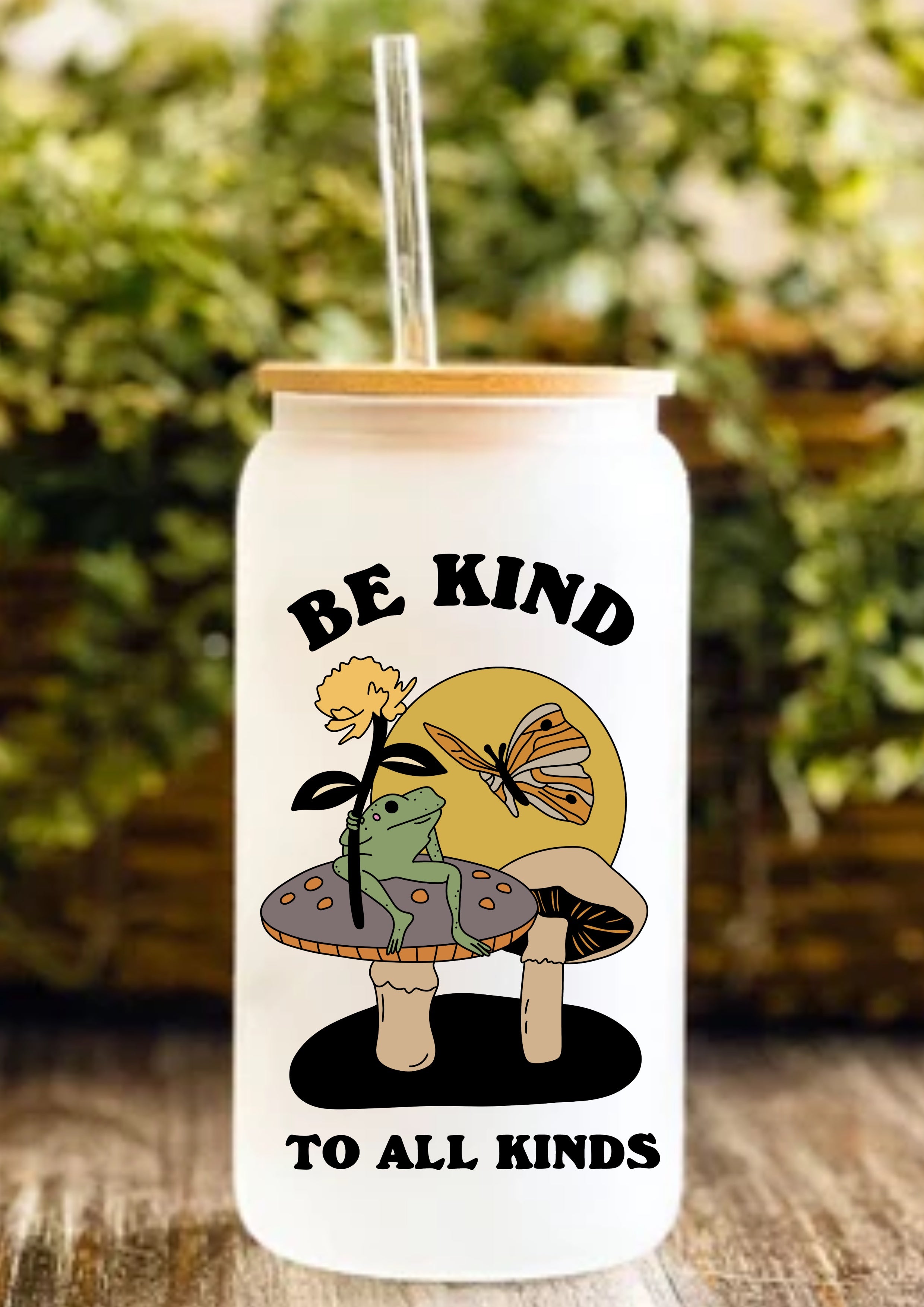 Be Kind To All Kinds 12oz Frosted Glass Tumbler