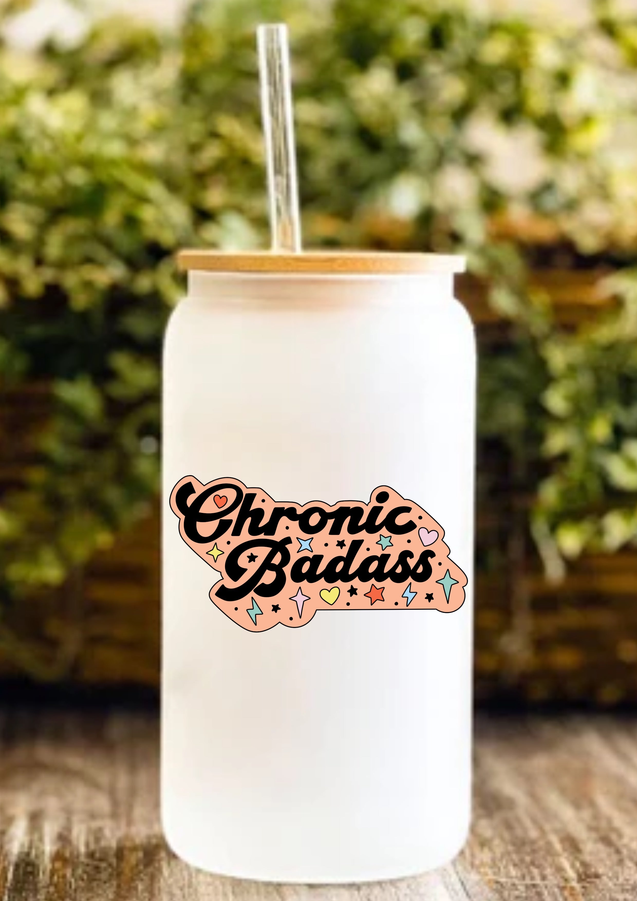 Chronic Badass 12oz Frosted Glass Tumbler