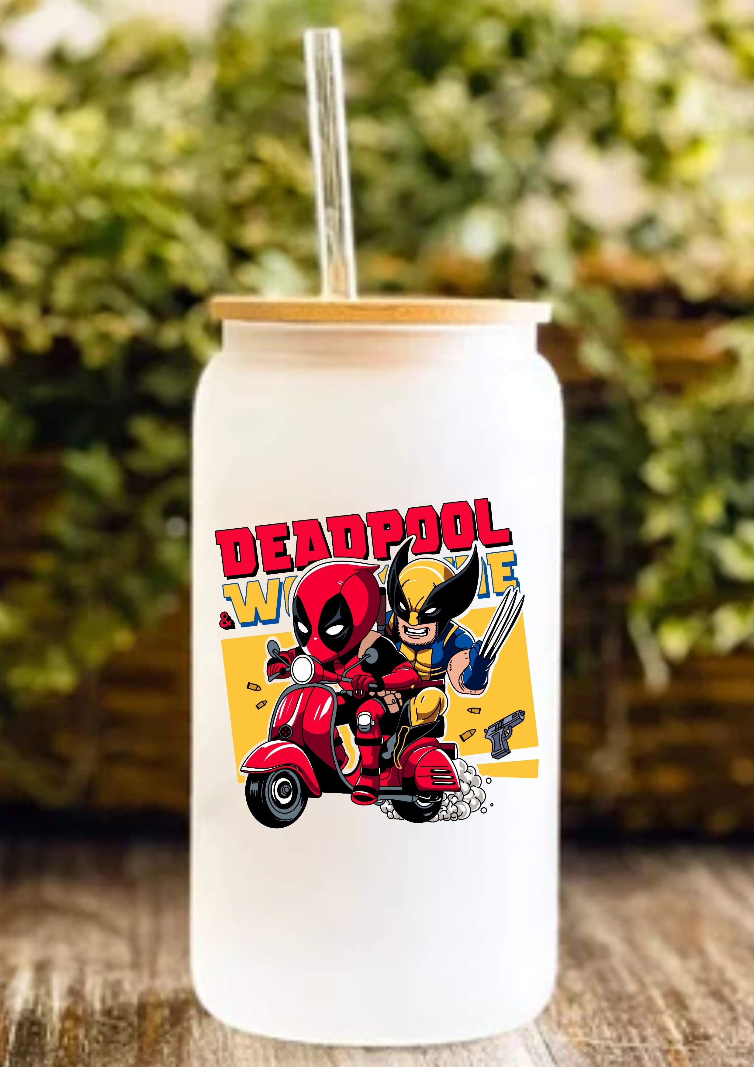 Deadpool & Wolverine 12oz Frosted Glass Tumbler