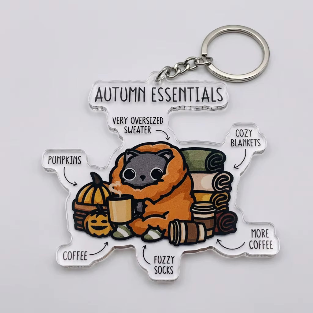 Autumn Essentials Acrylic Keyring
