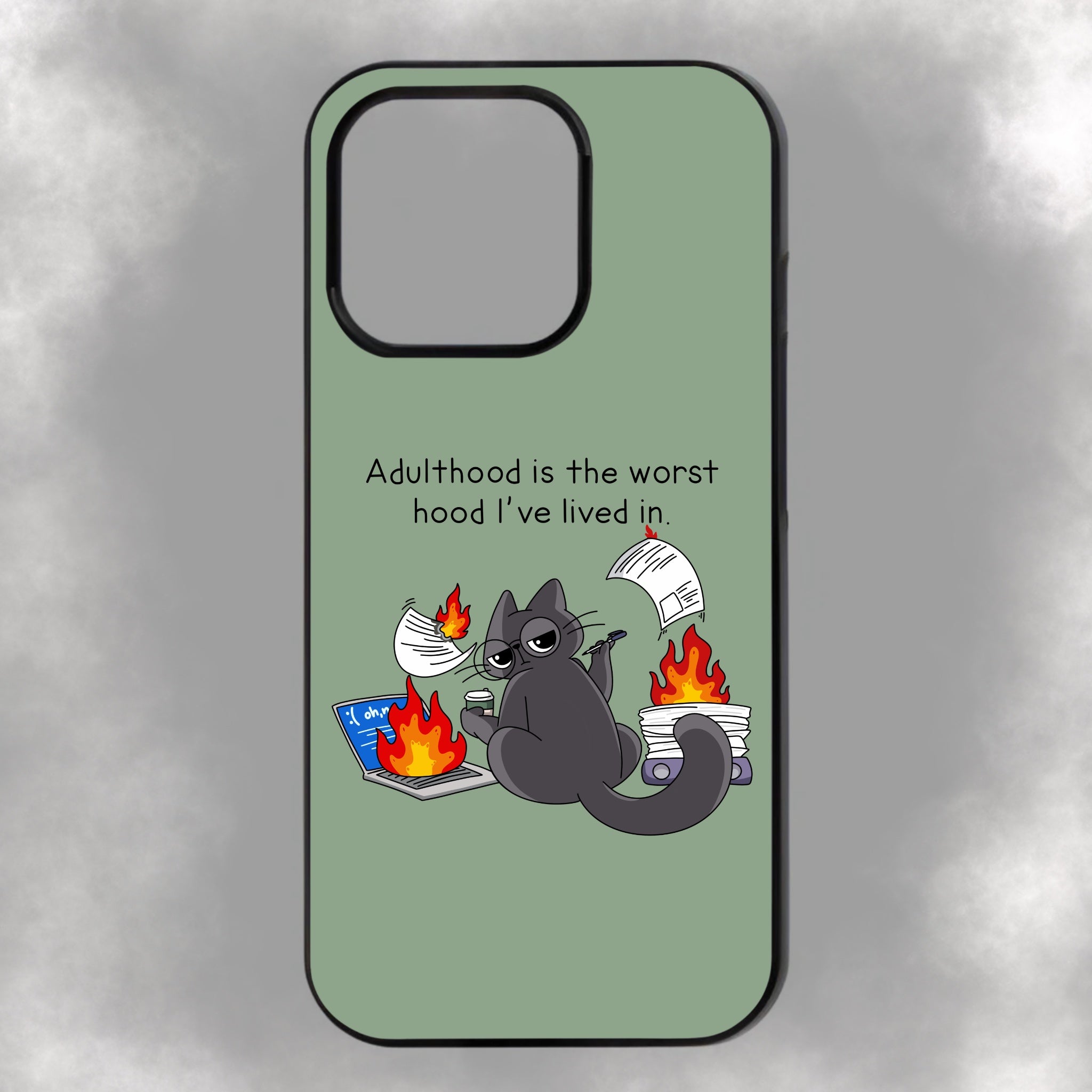 Adulthood Is The Worst Hood I’ve Lived In iPhone Rubber Phone Case