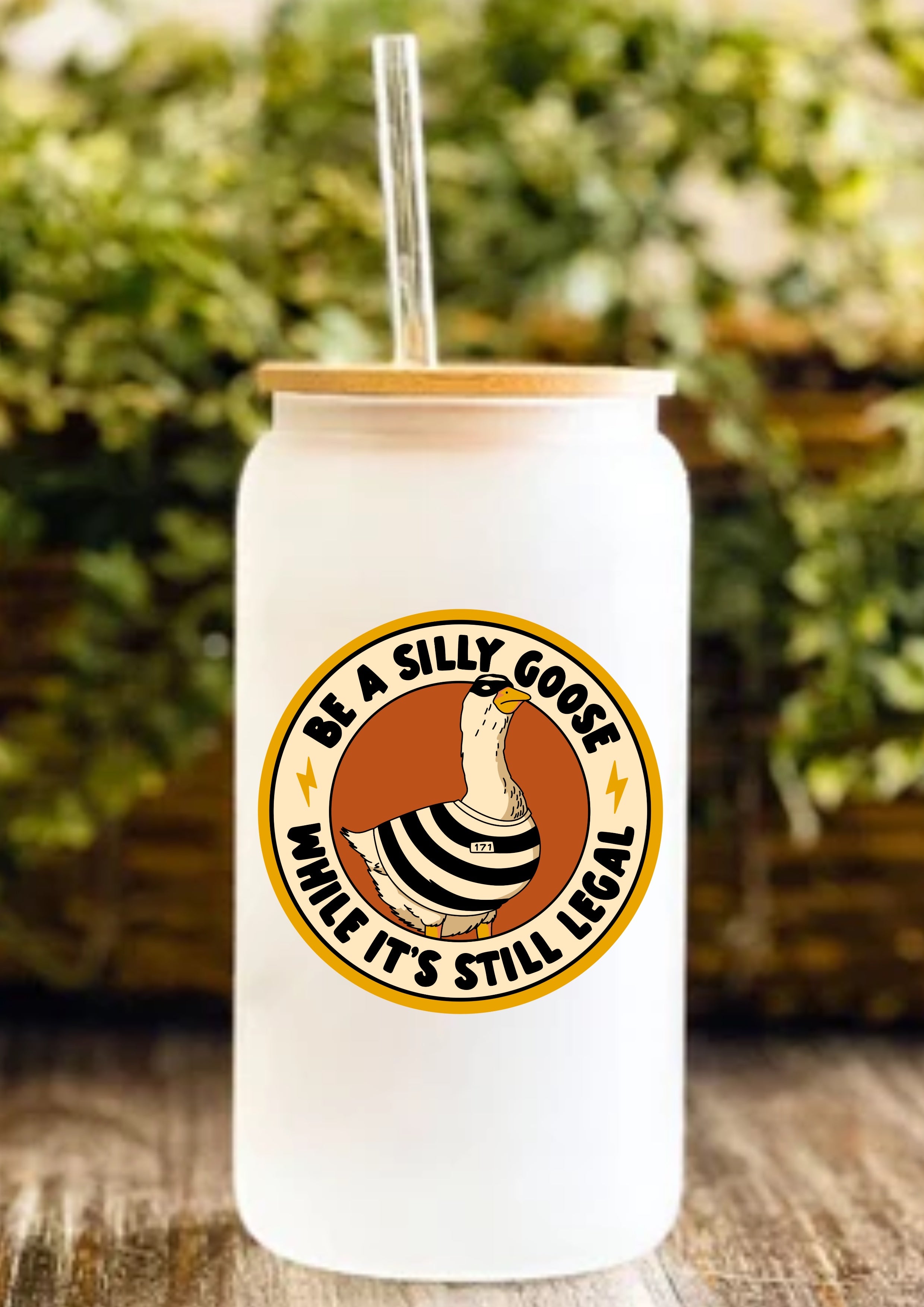Be A Silly Goose While It’s Still Legal 12oz Frosted Glass Tumbler