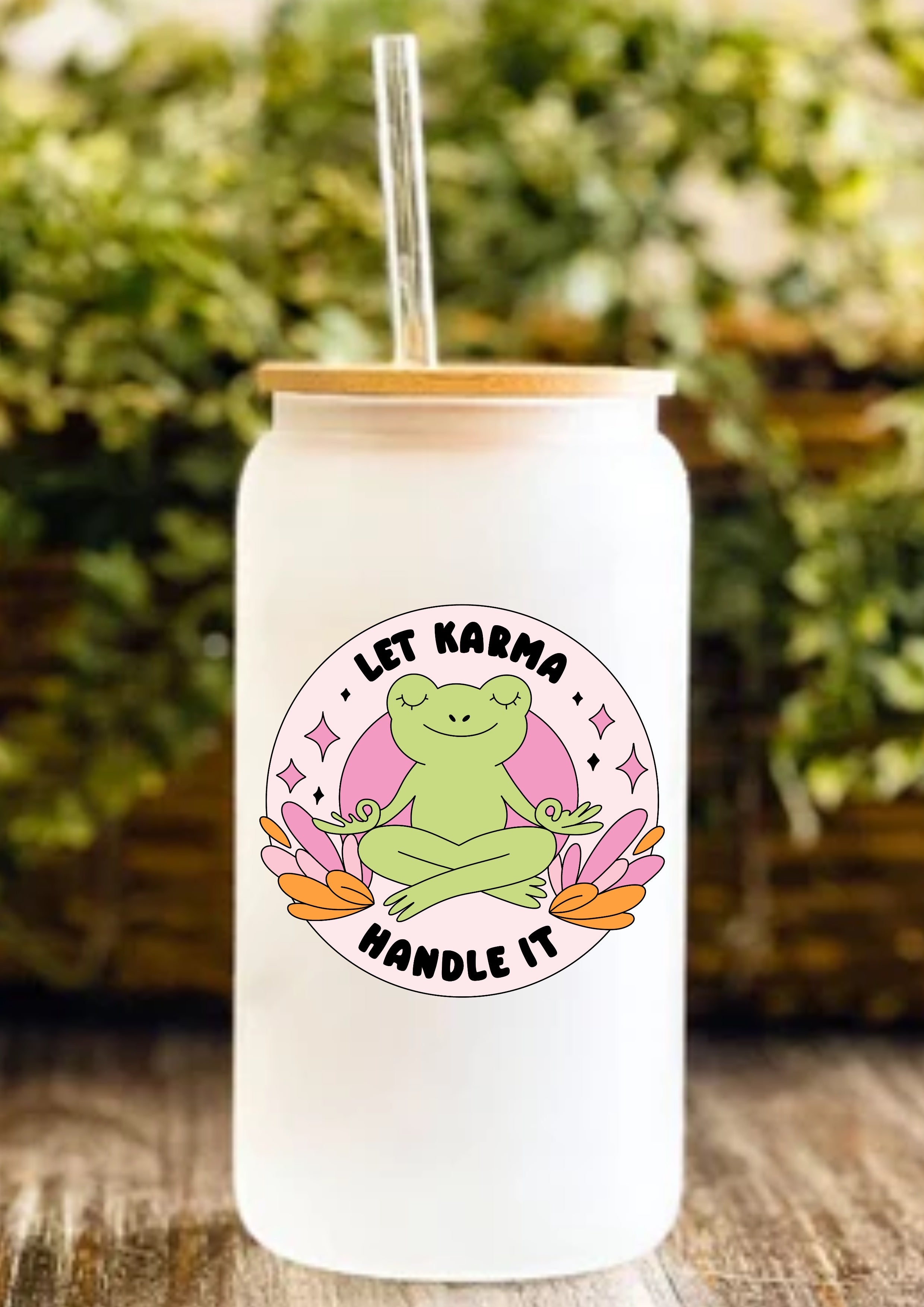 Let Karma Handle It 12oz Frosted Glass Tumbler