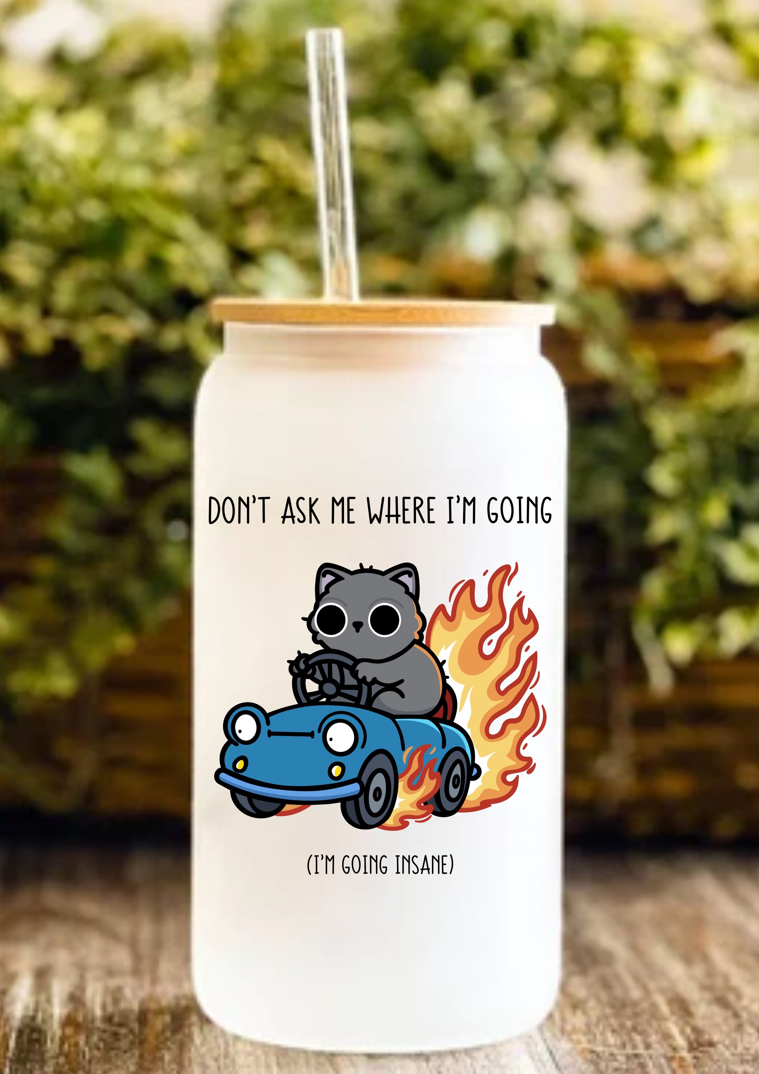 Don’t Ask Me Where I’m Going (I’m Going Insane) 12oz Frosted Glass Tumbler