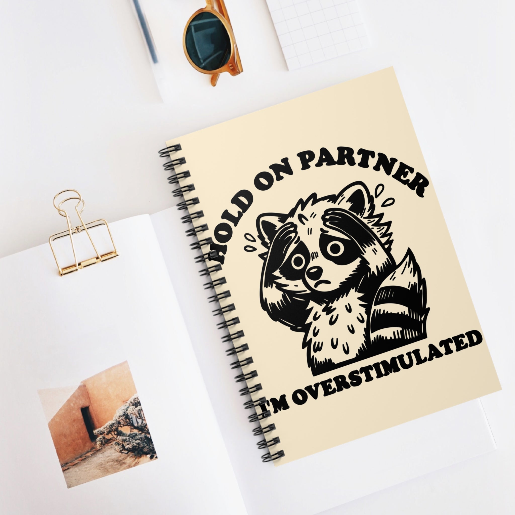 Hold On Partner I’m Overstimulated A5 Lined Notebook