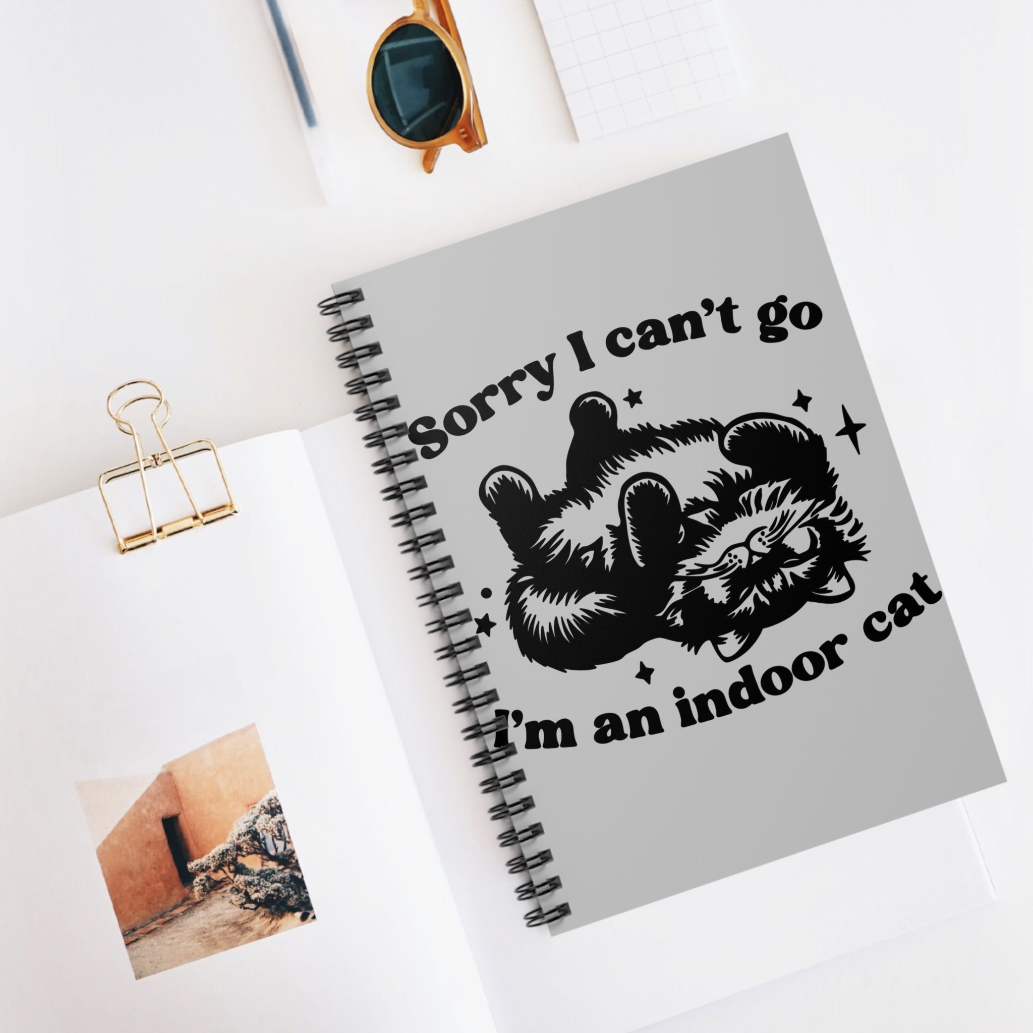 Sorry I Can’t Go I’m An Indoor Cat A5 Lined Notebook