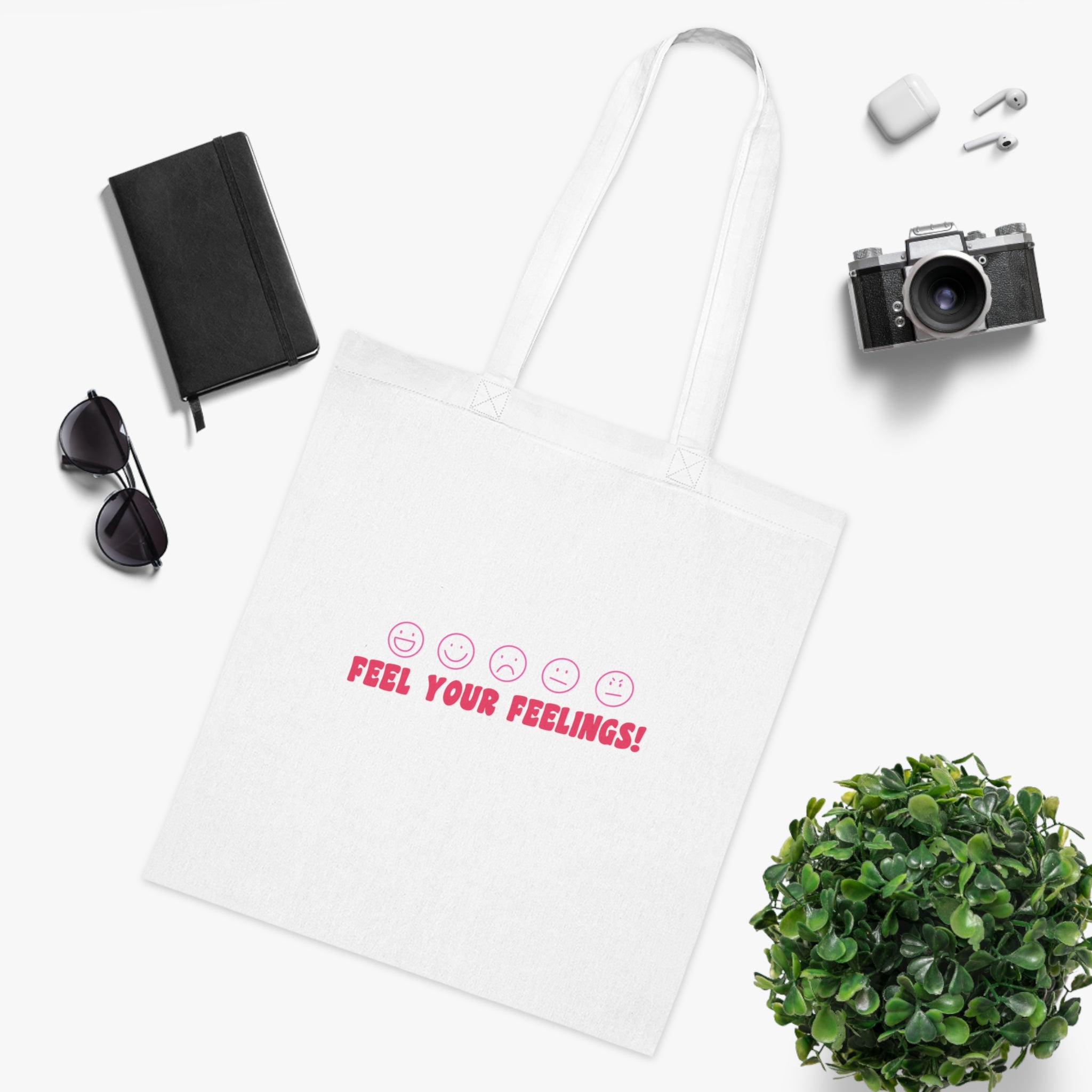 Feel Your Feelings! White Tote Bag