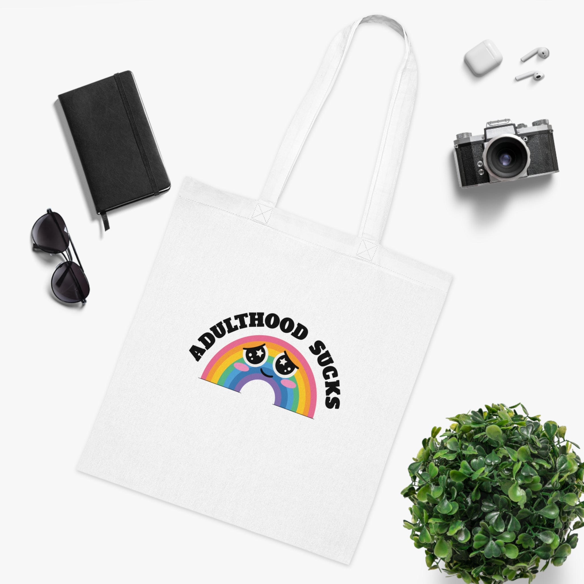 Adulthood Sucks White Tote Bag