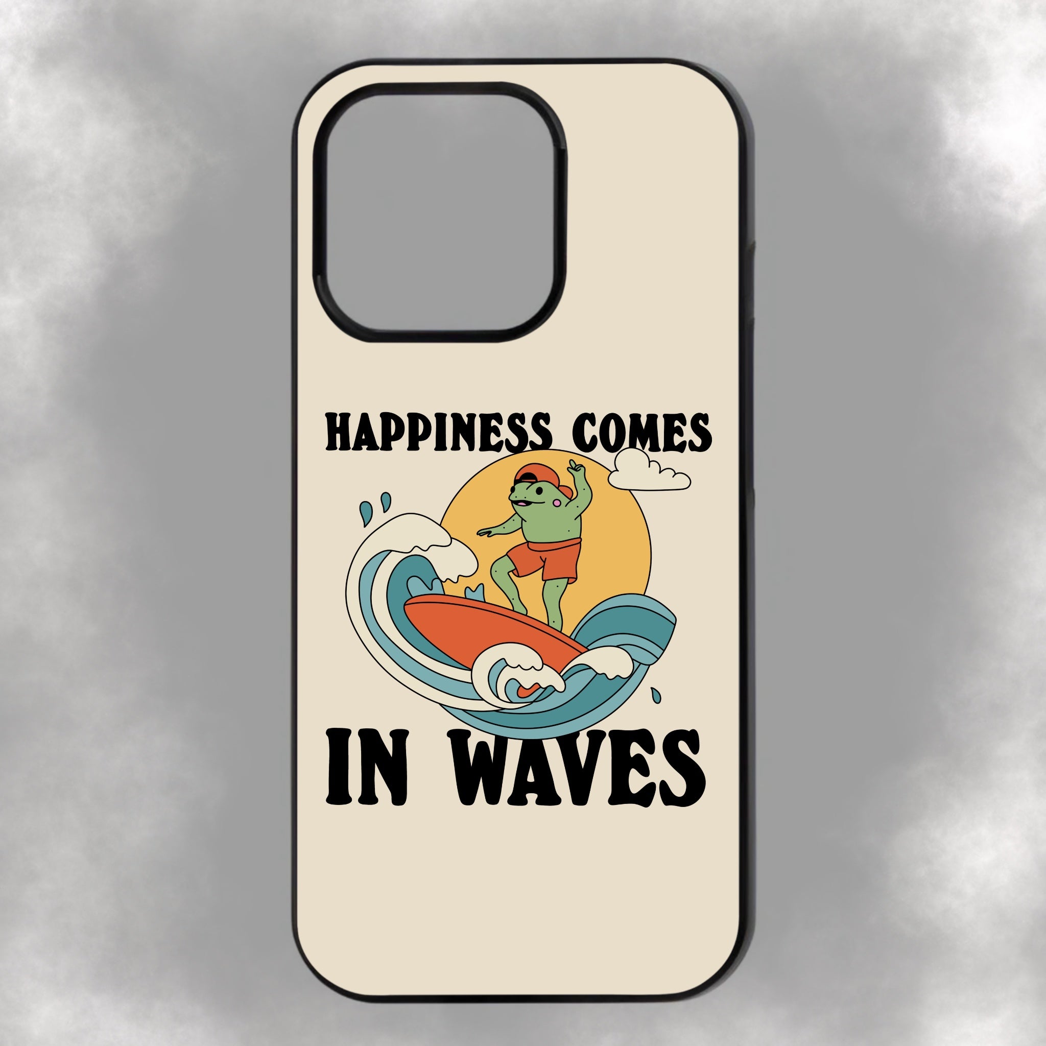 Happiness Comes In Waves iPhone Rubber Phone Case