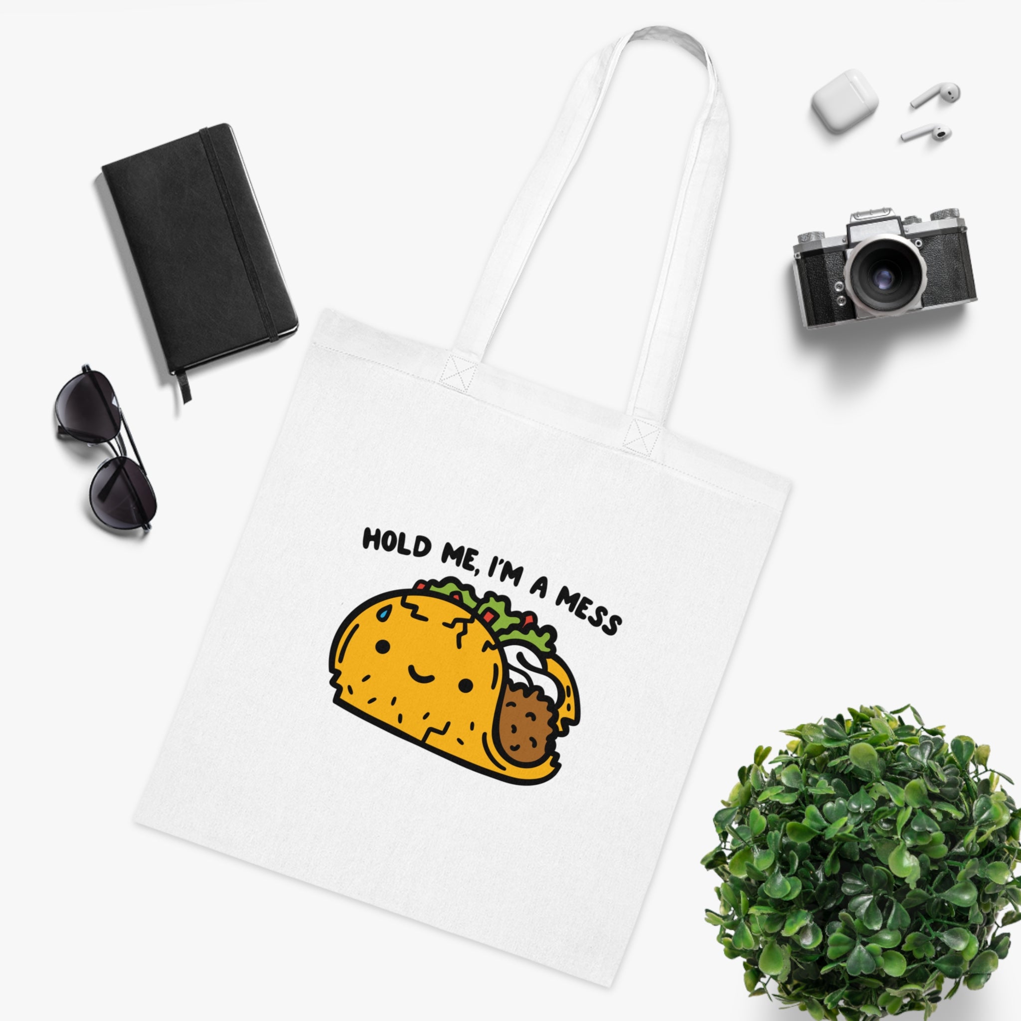 Hold Me, I’m A Mess White Tote Bag