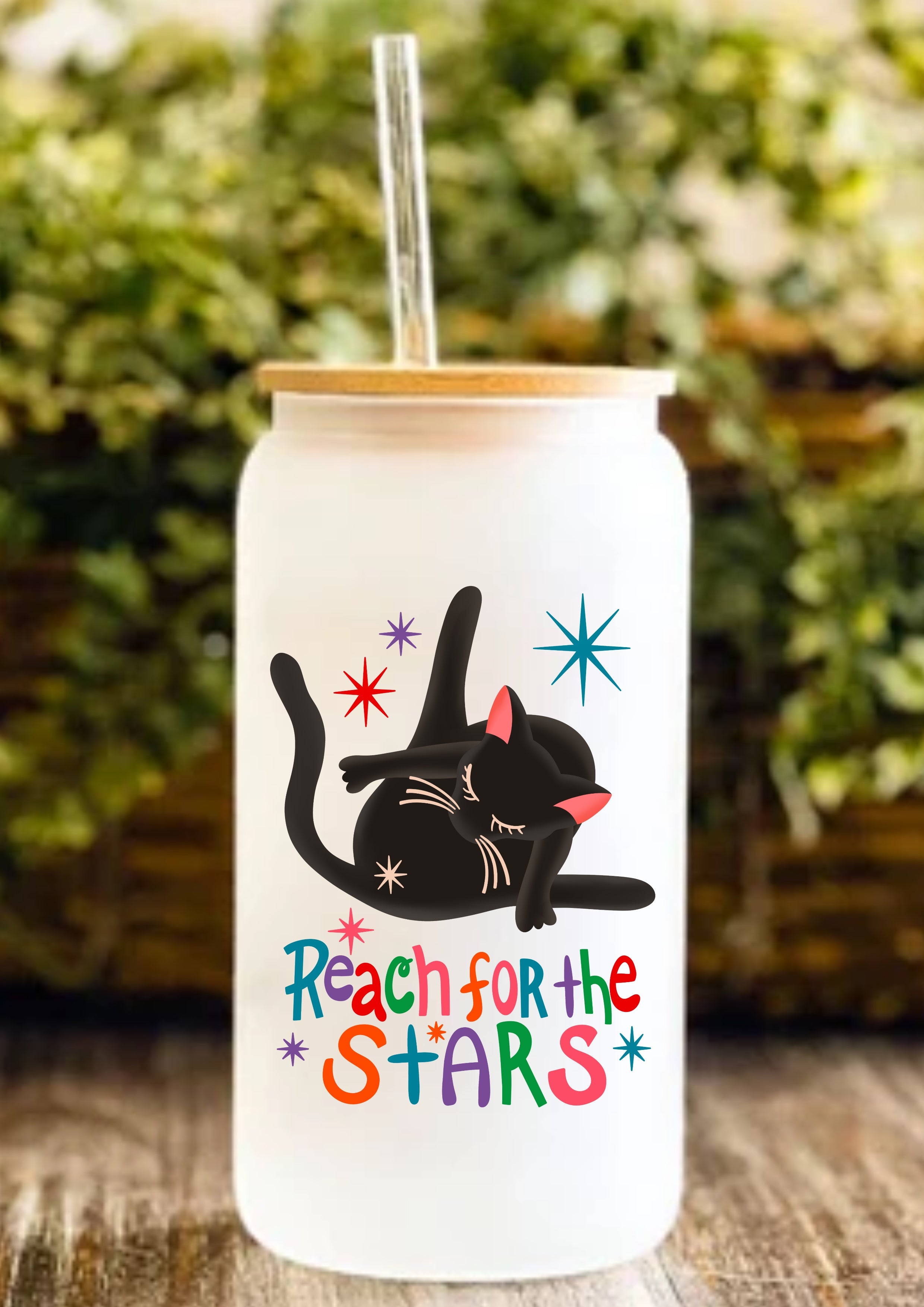 Reach For The Stars 12oz Frosted Glass Tumbler