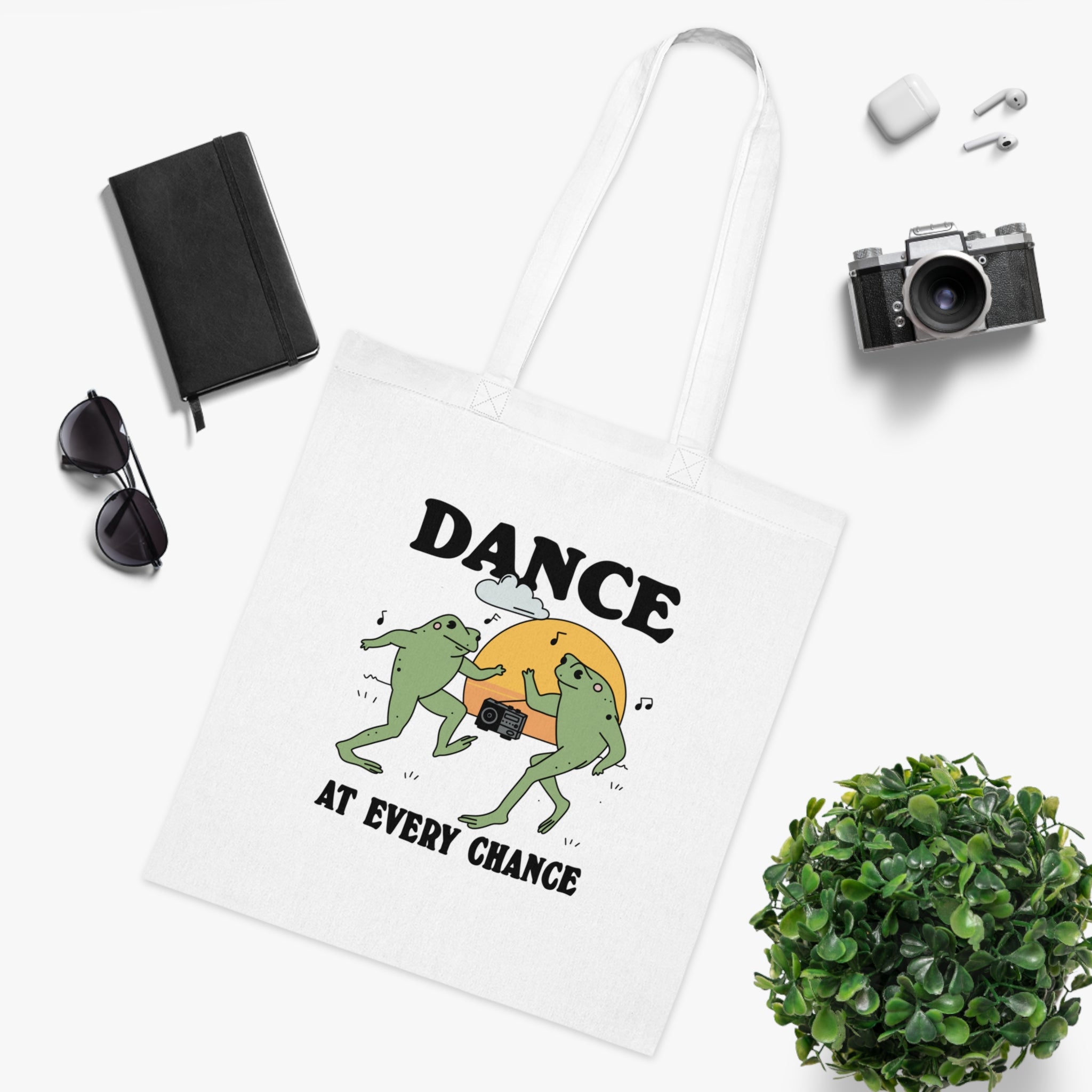 Dance At Every Chance White Tote Bag