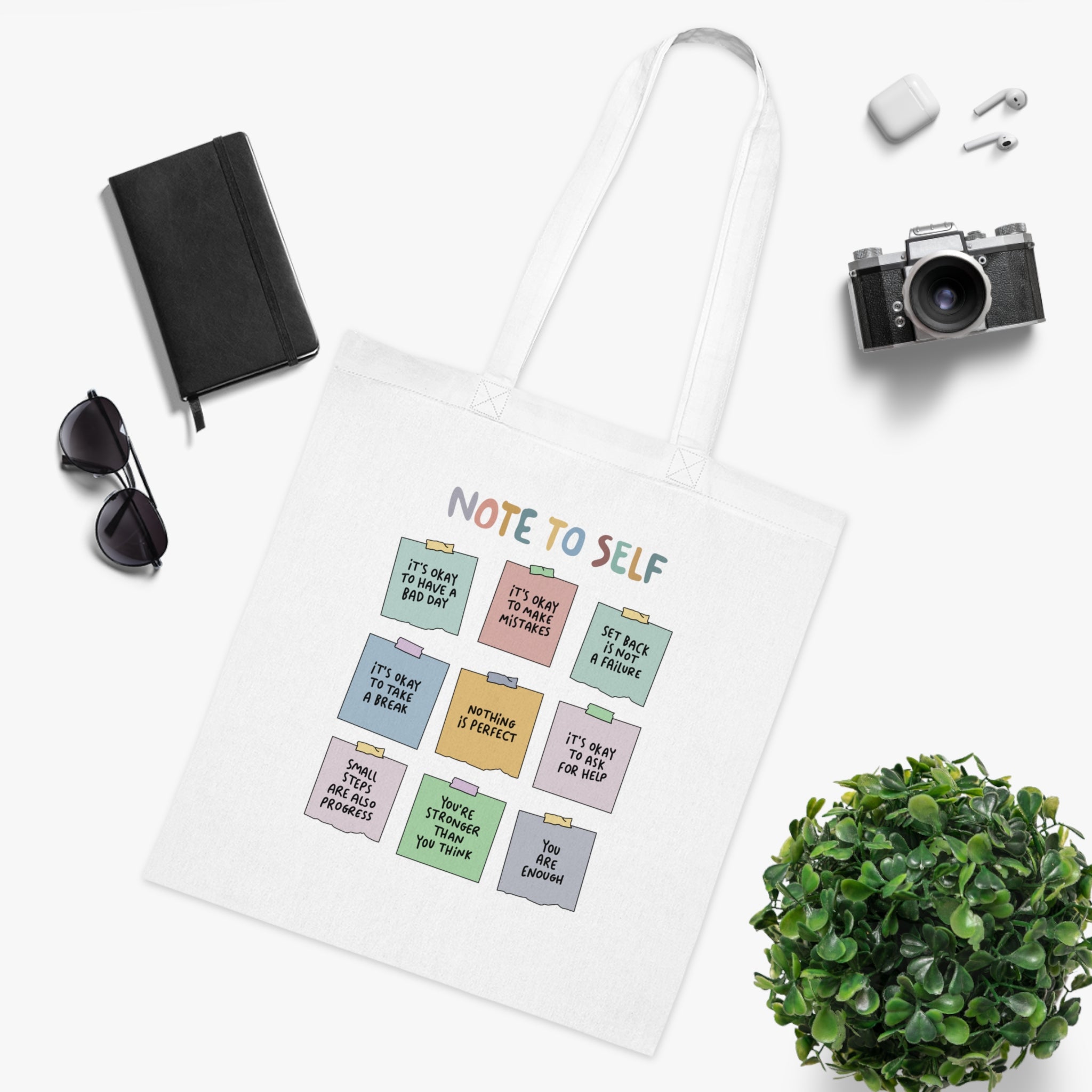 Note To Self White Tote Bag