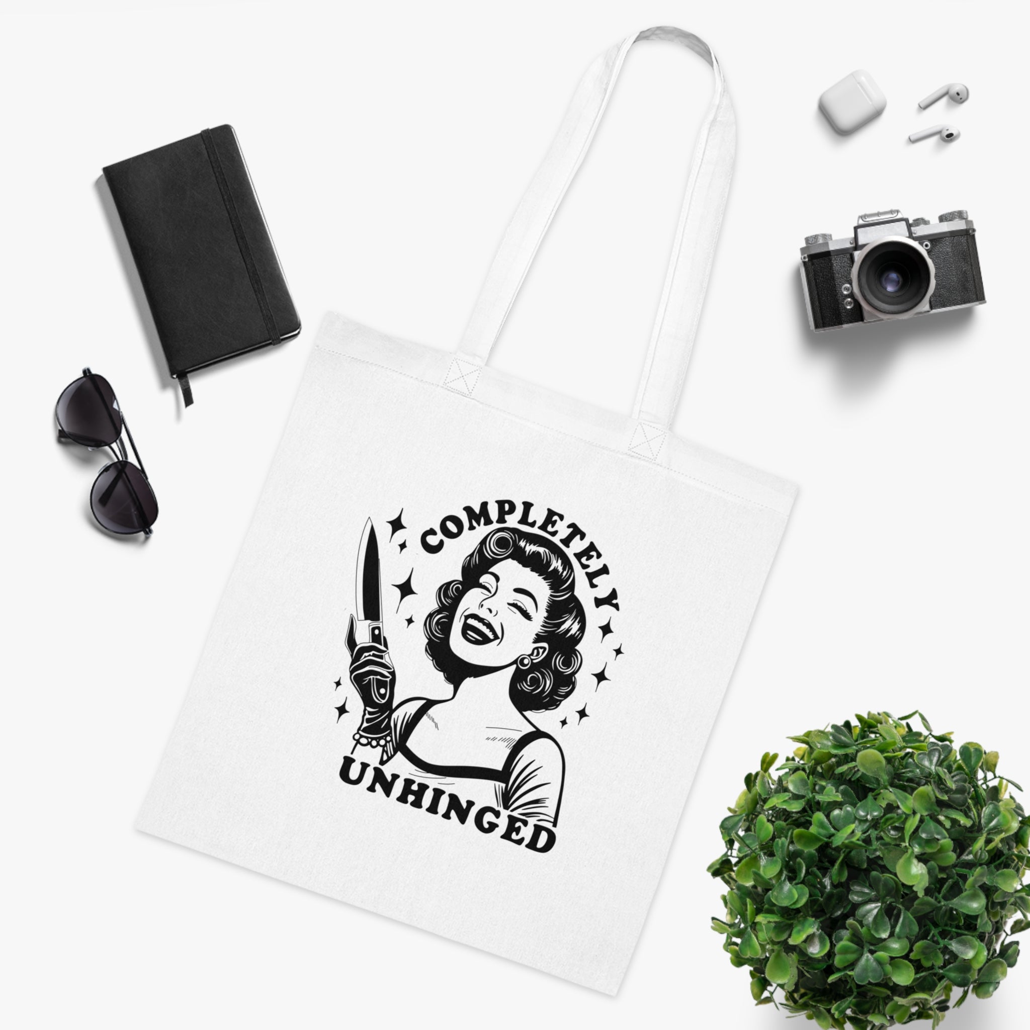 Completely Unhinged White Tote Bag
