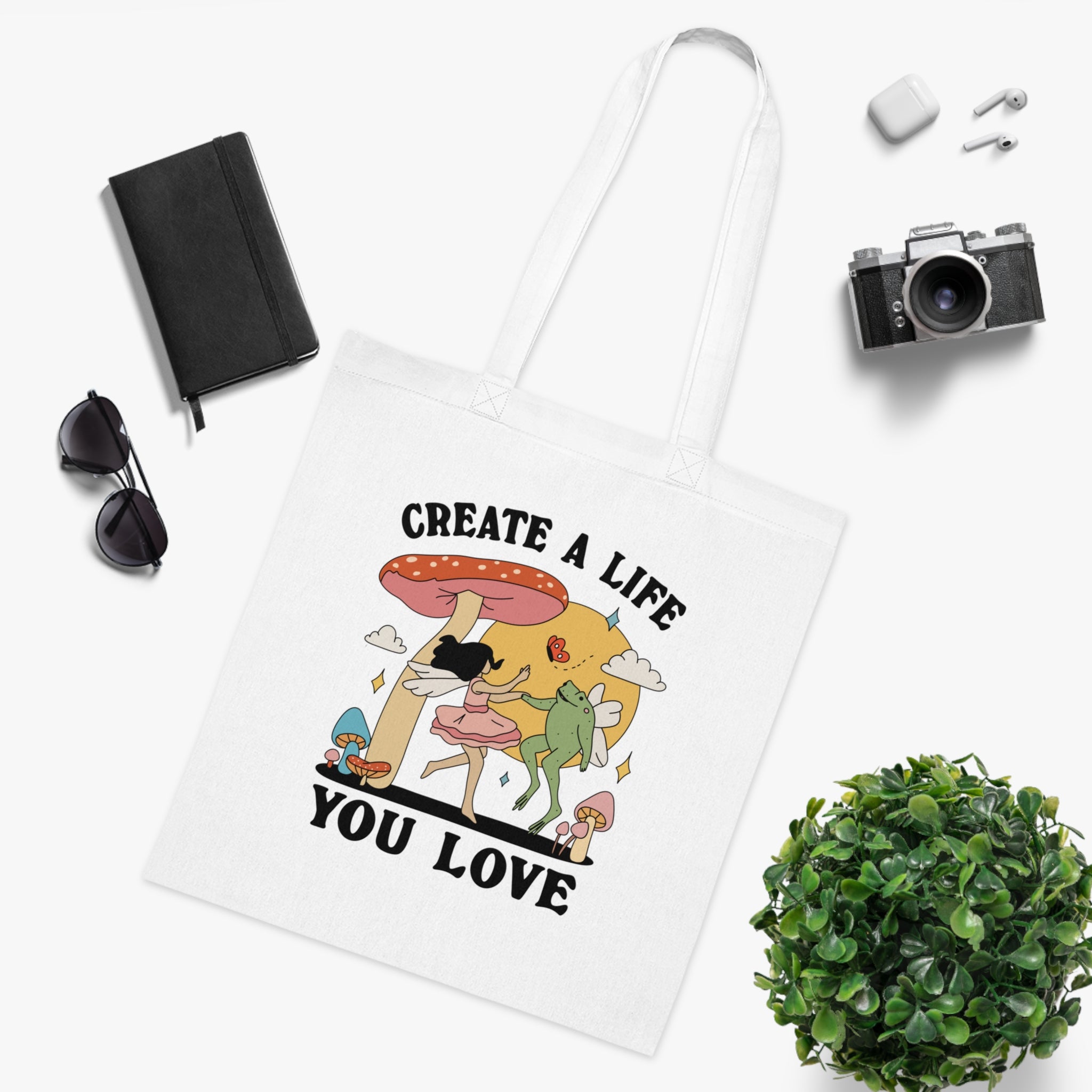 Create A Life You Love White Tote Bag