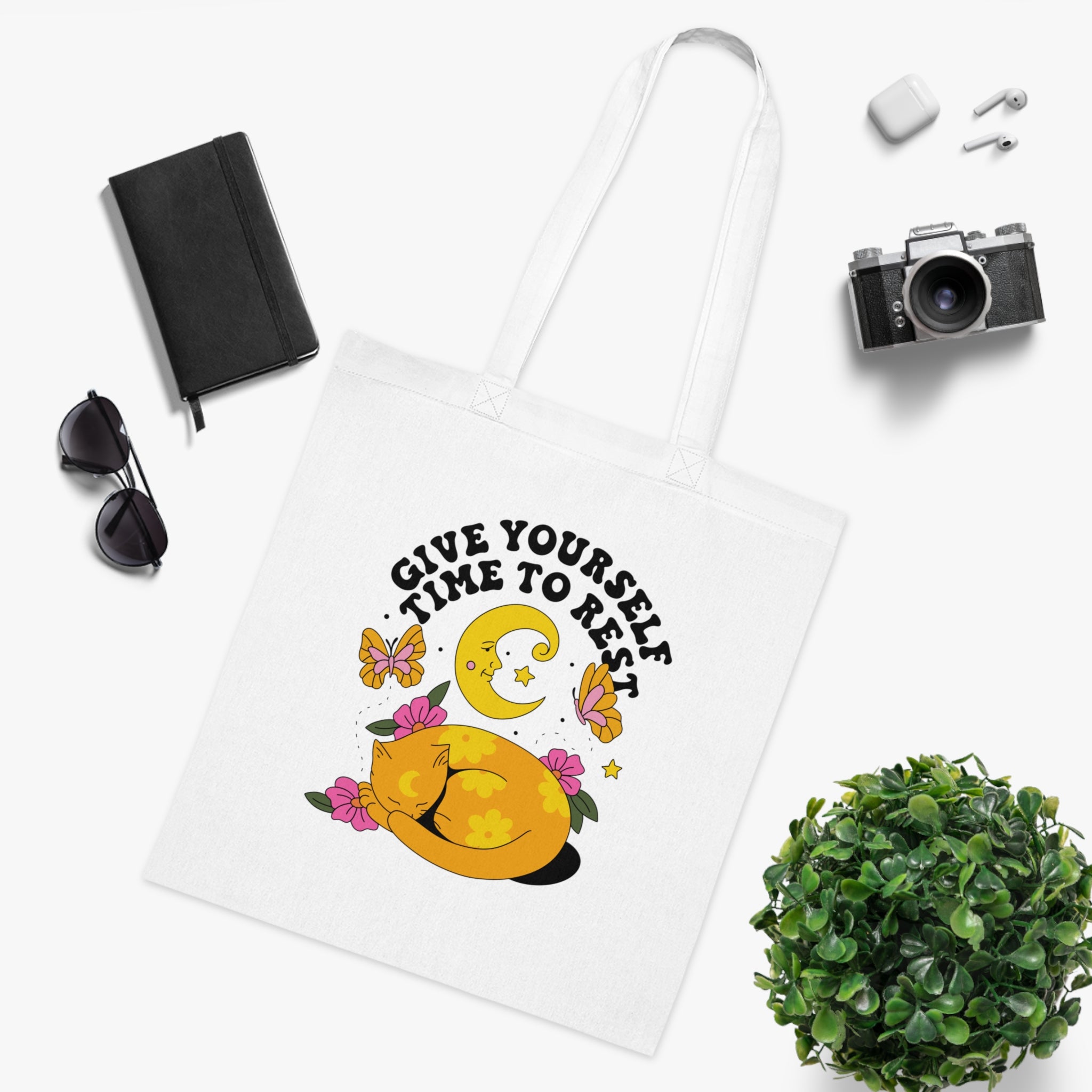 Give Yourself Time To Rest White Tote Bag