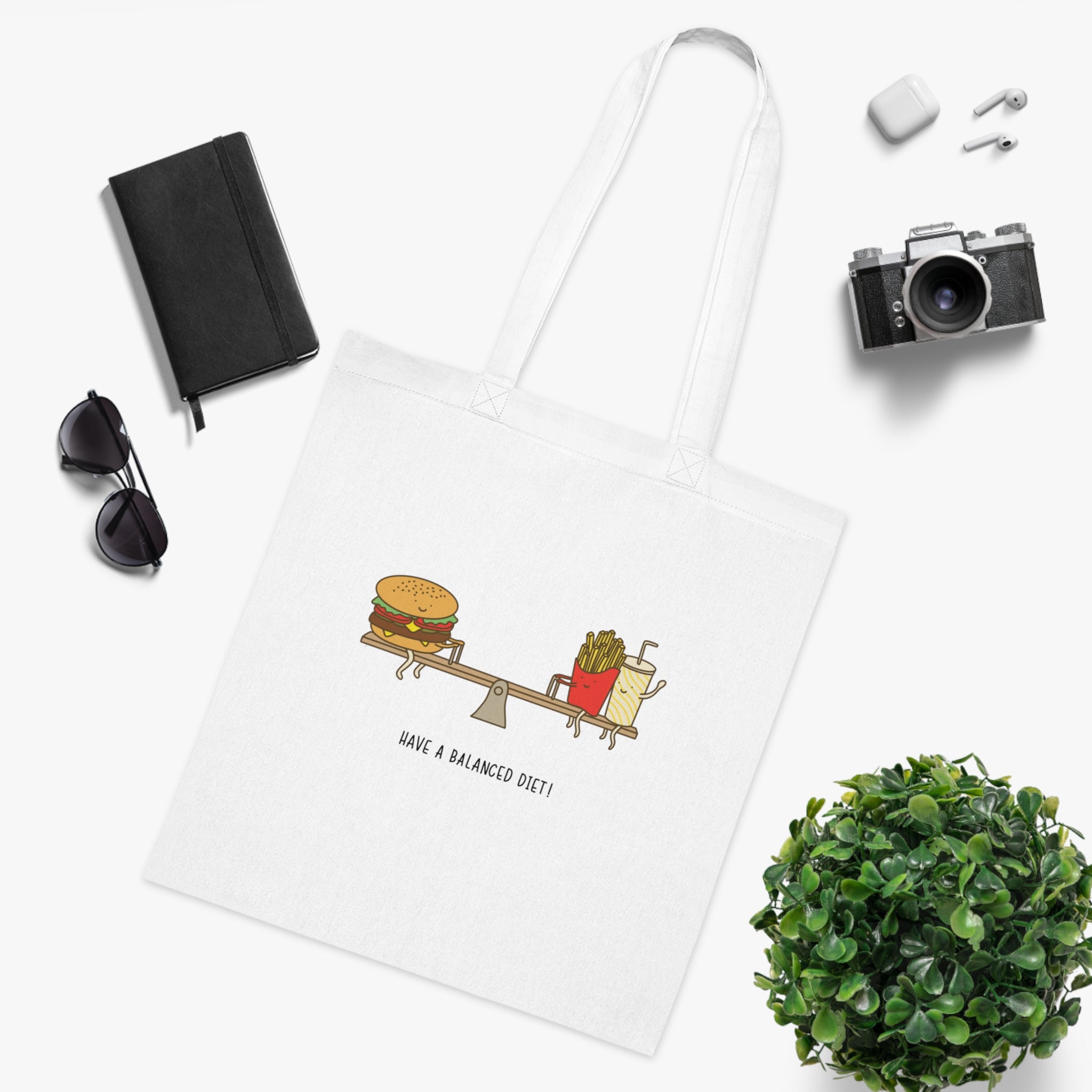Have A Balanced Diet! White Tote Bag
