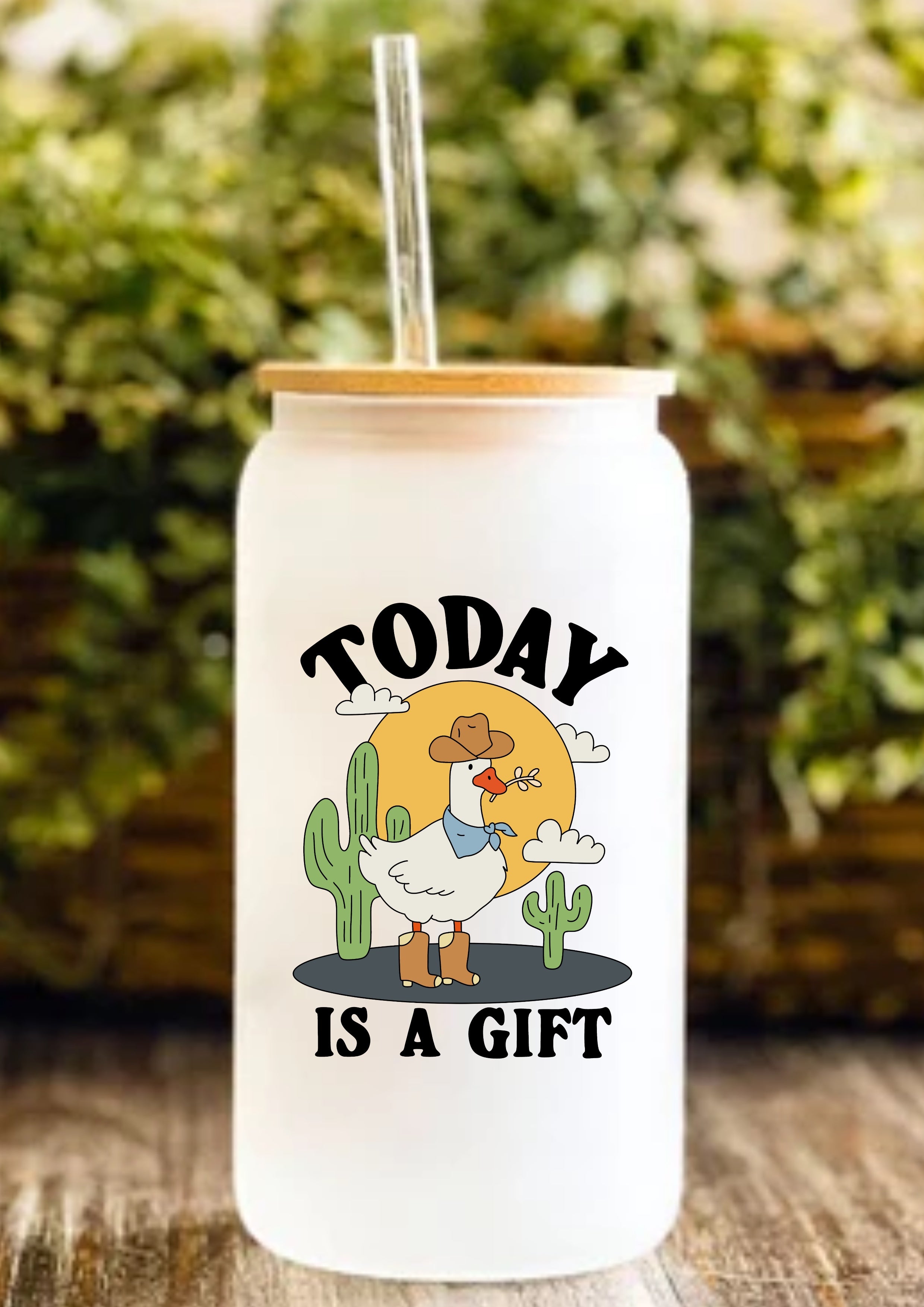 Today Is A Gift 12oz Frosted Glass Tumbler