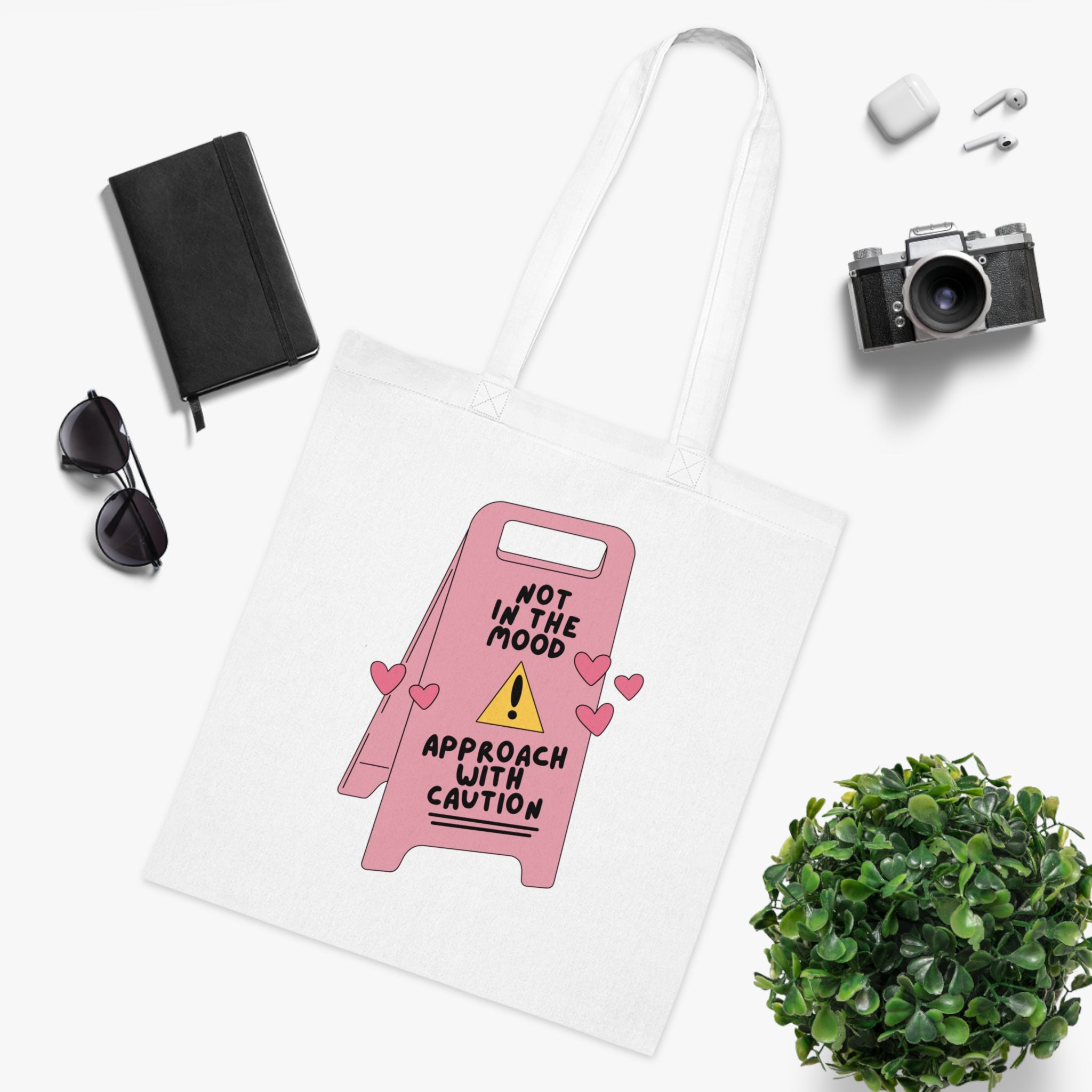 Not In The Mood Approach With Caution White Tote Bag