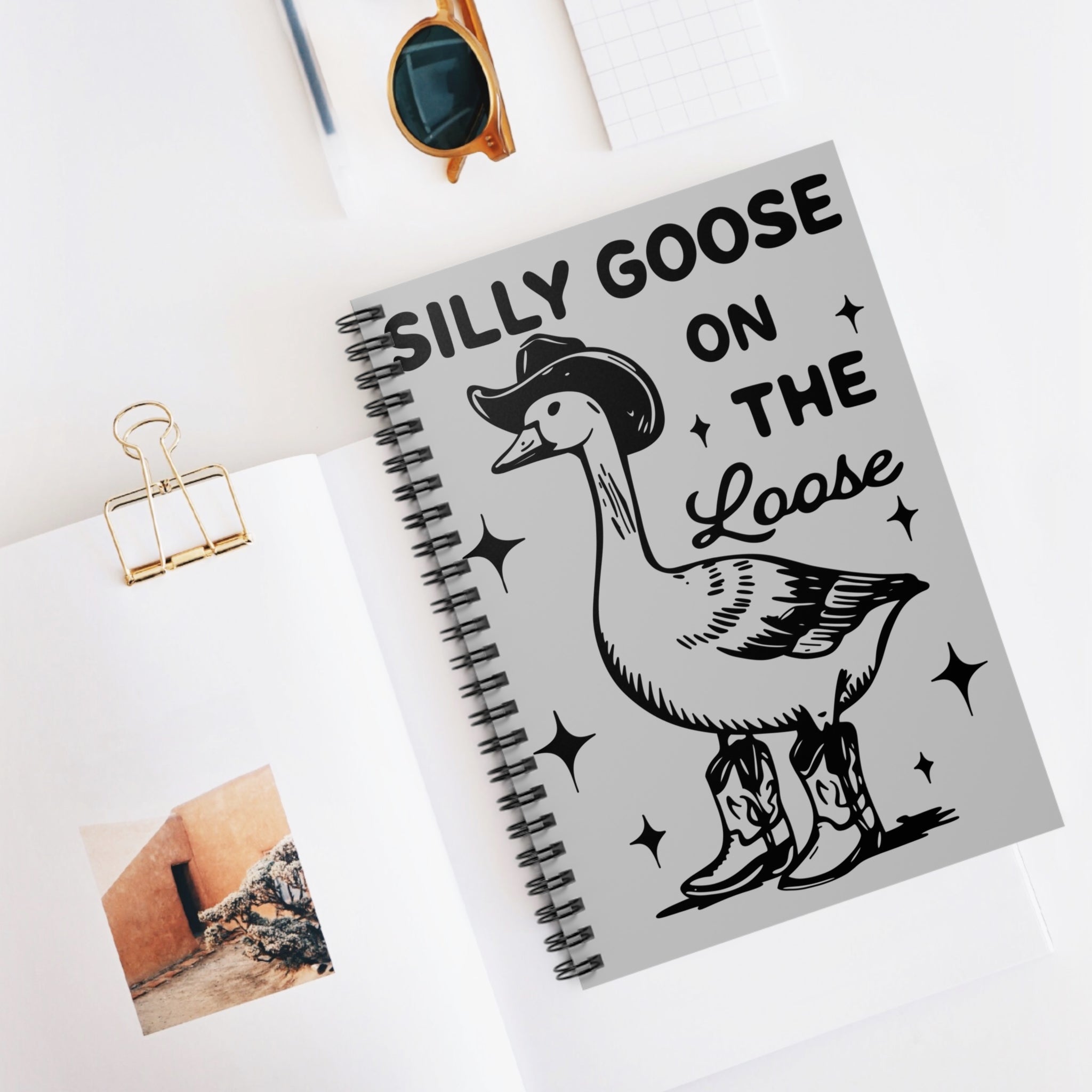 Silly Goose On The Loose A5 Lined Notebook