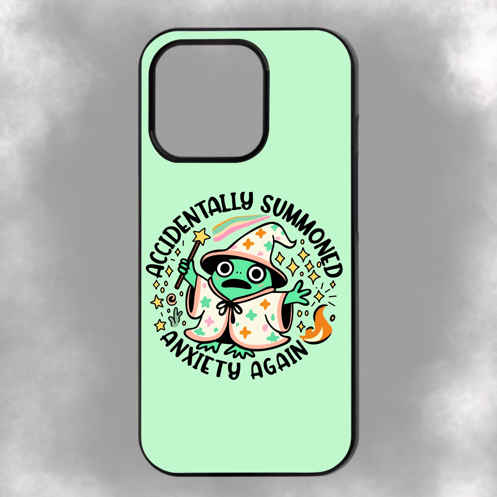 Accidentally Summoned Anxiety Again iPhone Rubber Phone Case