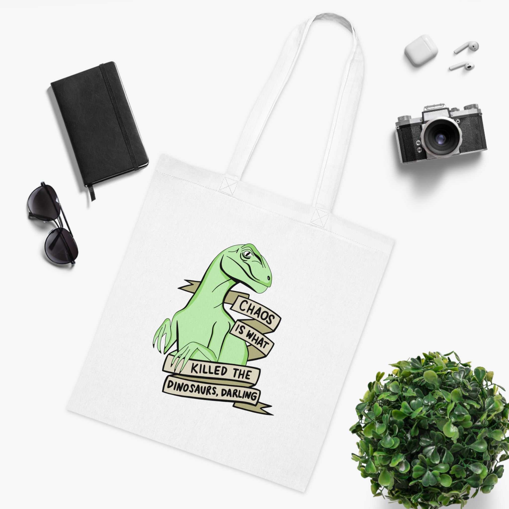 Chaos Is What Killed The Dinosaurs, Darling White Tote Bag