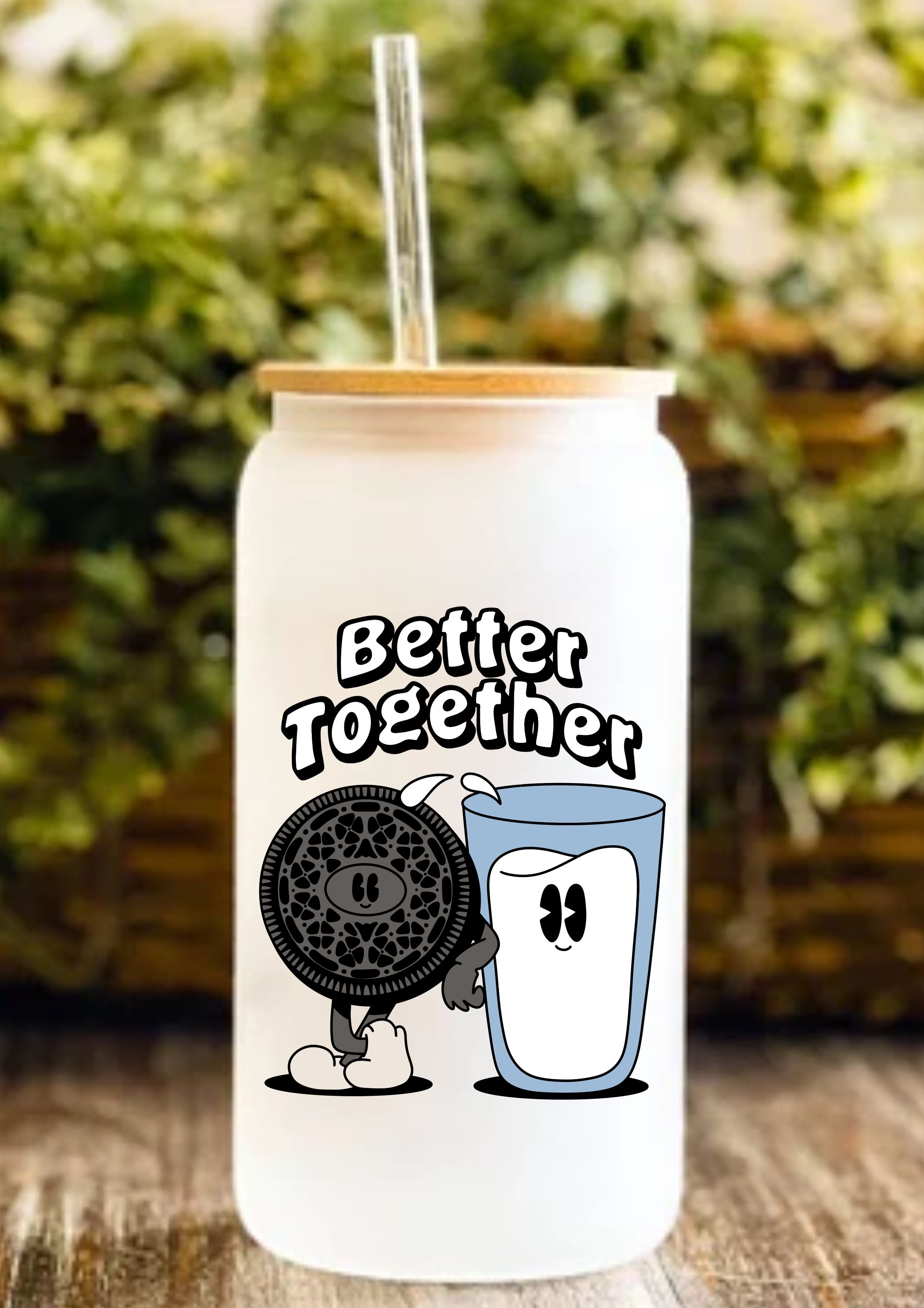 Better Together 12oz Frosted Glass Tumbler