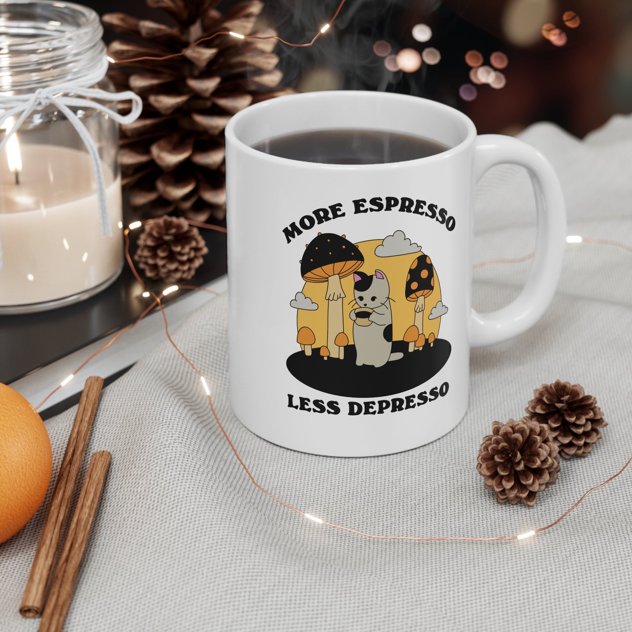 More Espresso Less Depresso 11oz Ceramic Mug