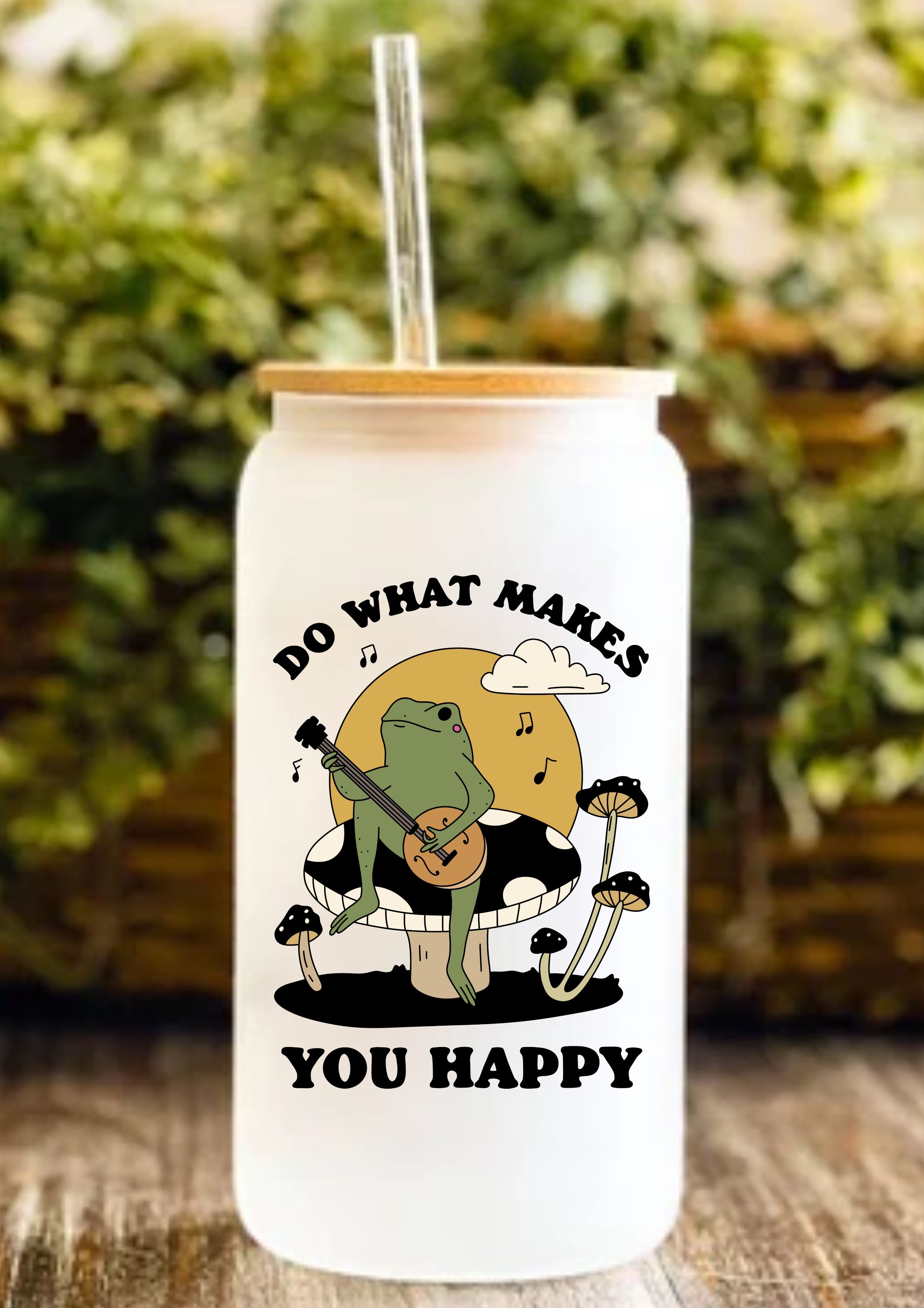 Do What Makes You Happy 12oz Frosted Glass Tumbler