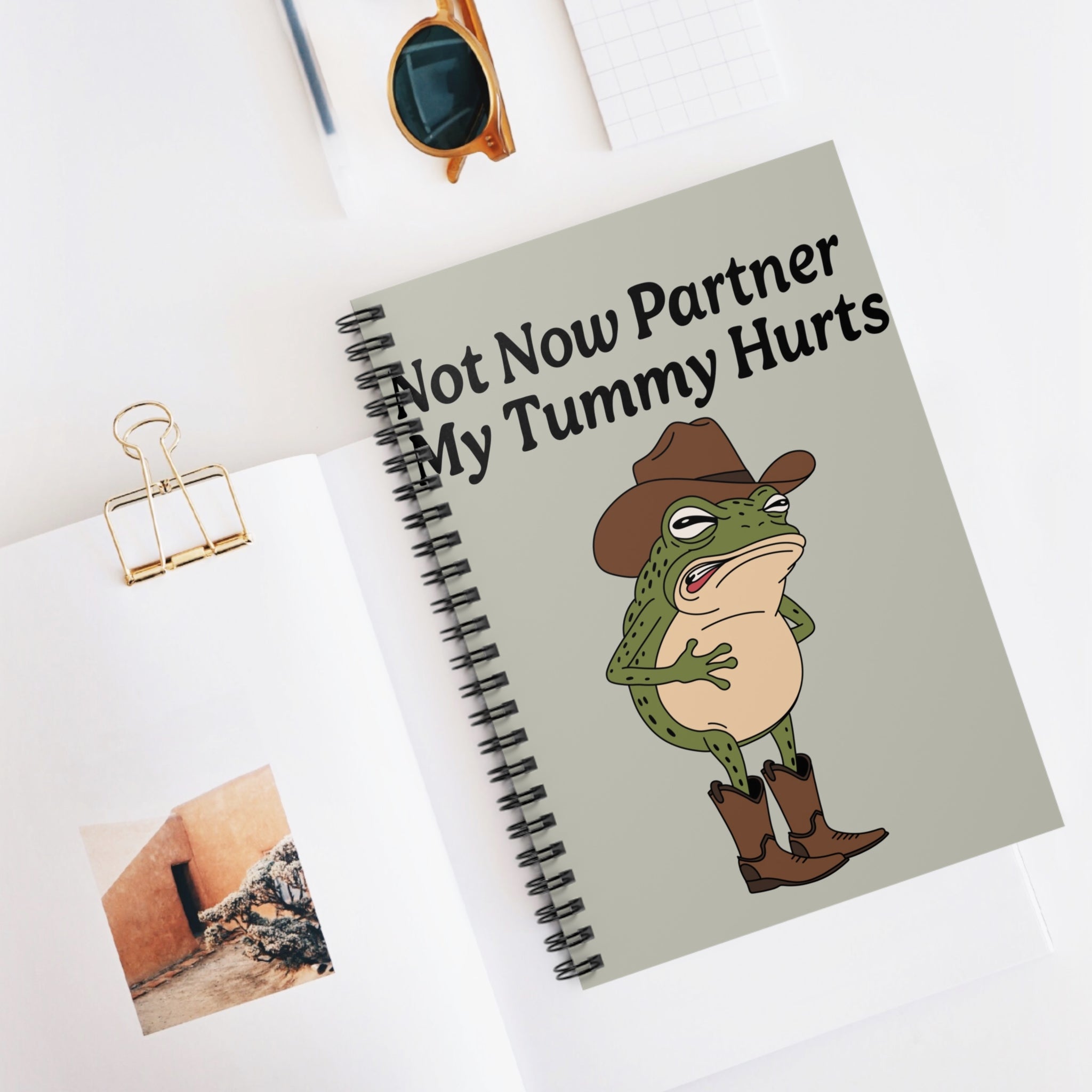 Not Now Partner My Tummy Hurts A5 Lined Notebook