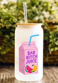 Bad Bitch Energy 12oz Frosted Glass Tumbler