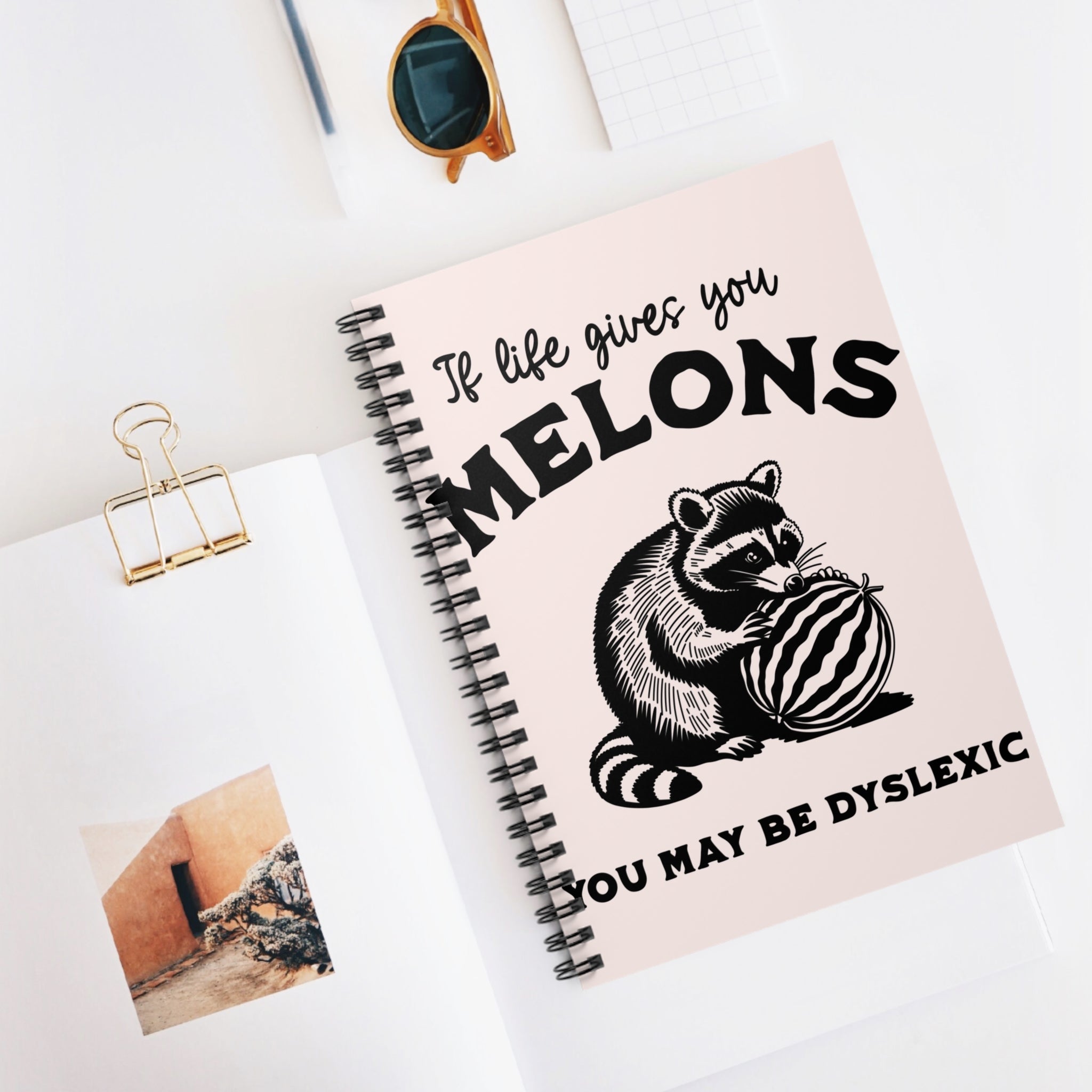 If Life Gives You Melons You May Be Dyslexic A5 Lined Notebook