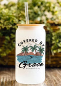 Covered By Grace 12oz Frosted Glass Tumbler
