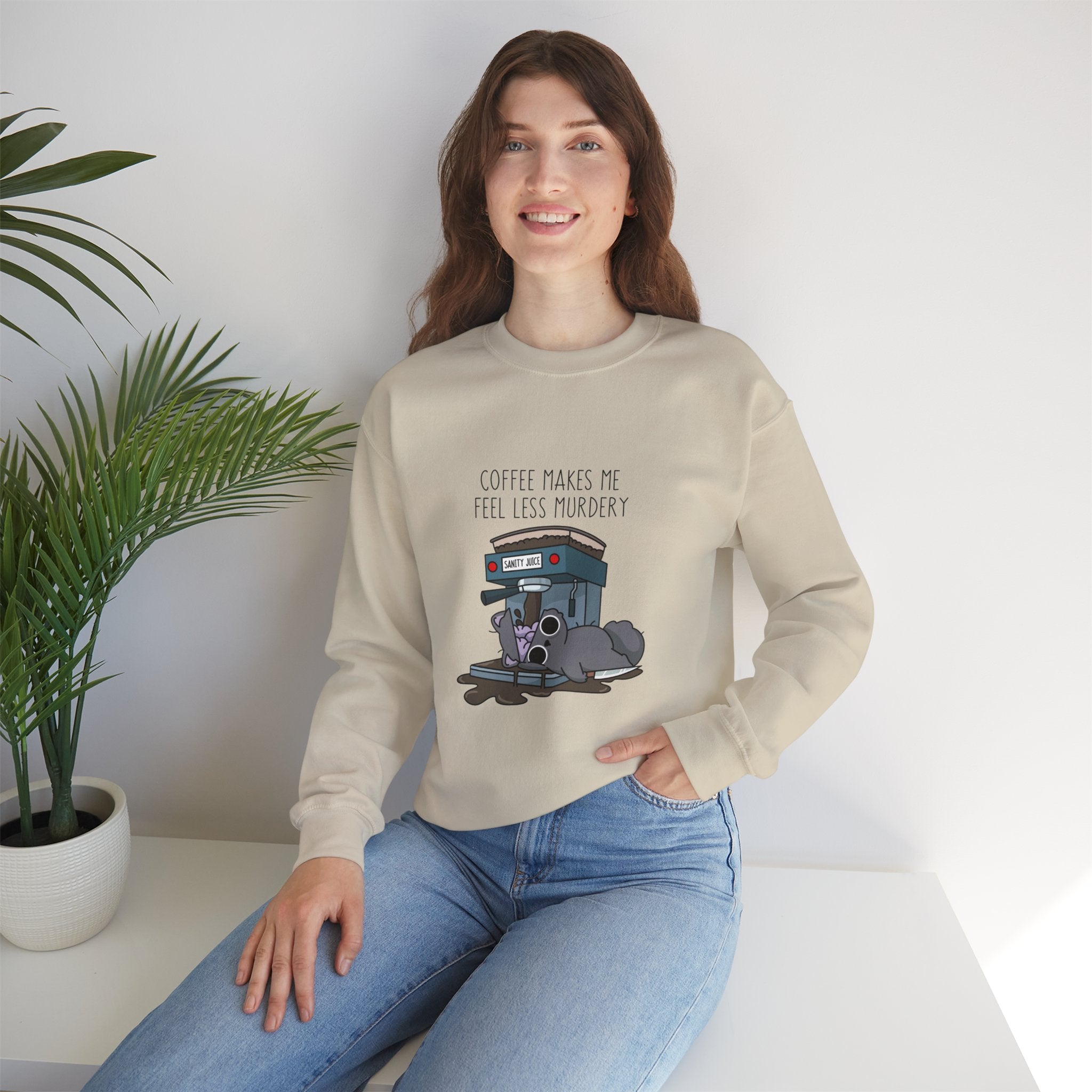 Coffee Makes Me Less Murdery Unisex Sweatshirt