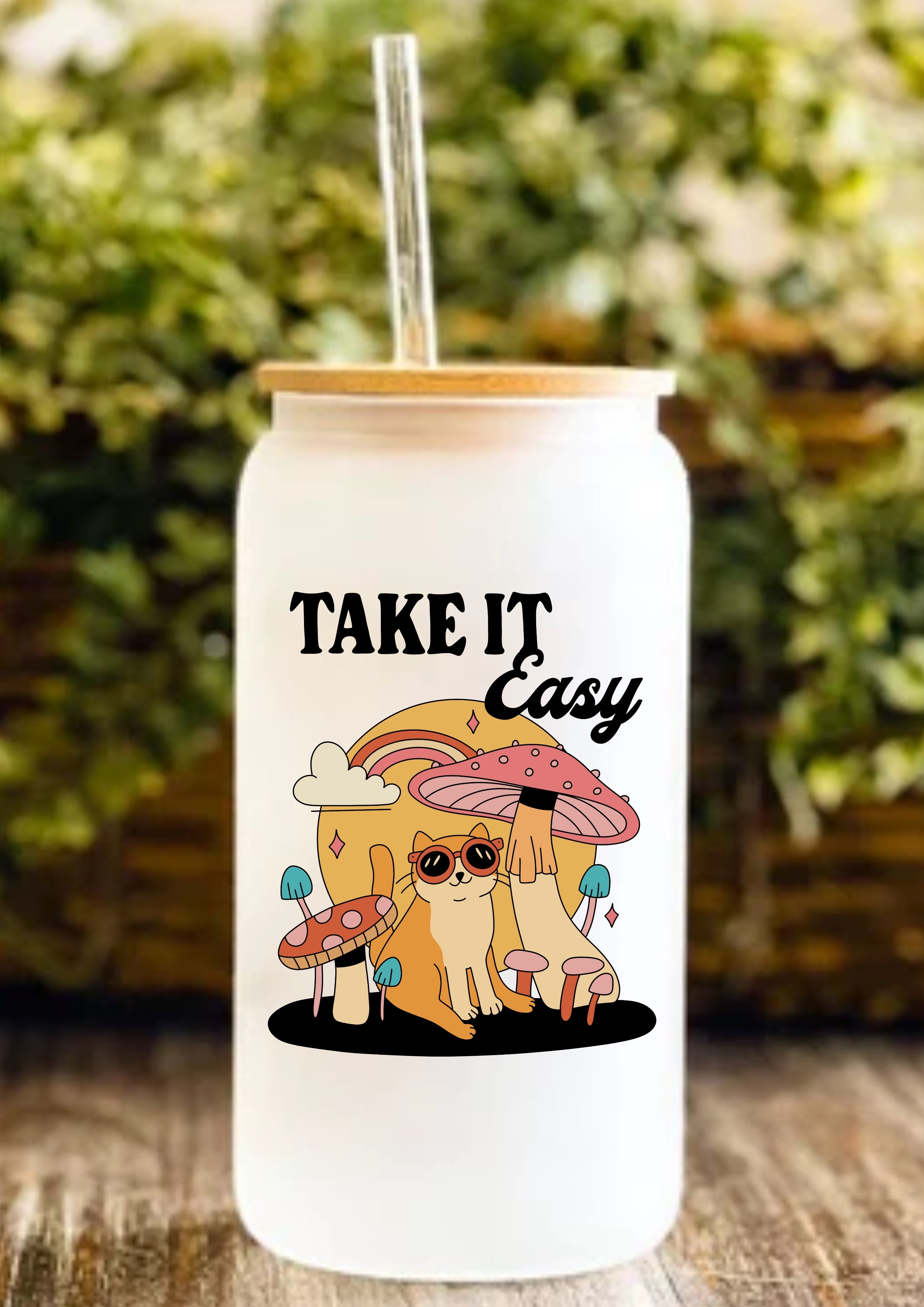 Take It Easy 12oz Frosted Glass Tumbler