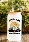 You Can Do Hard Things 12oz Frosted Glass Tumbler