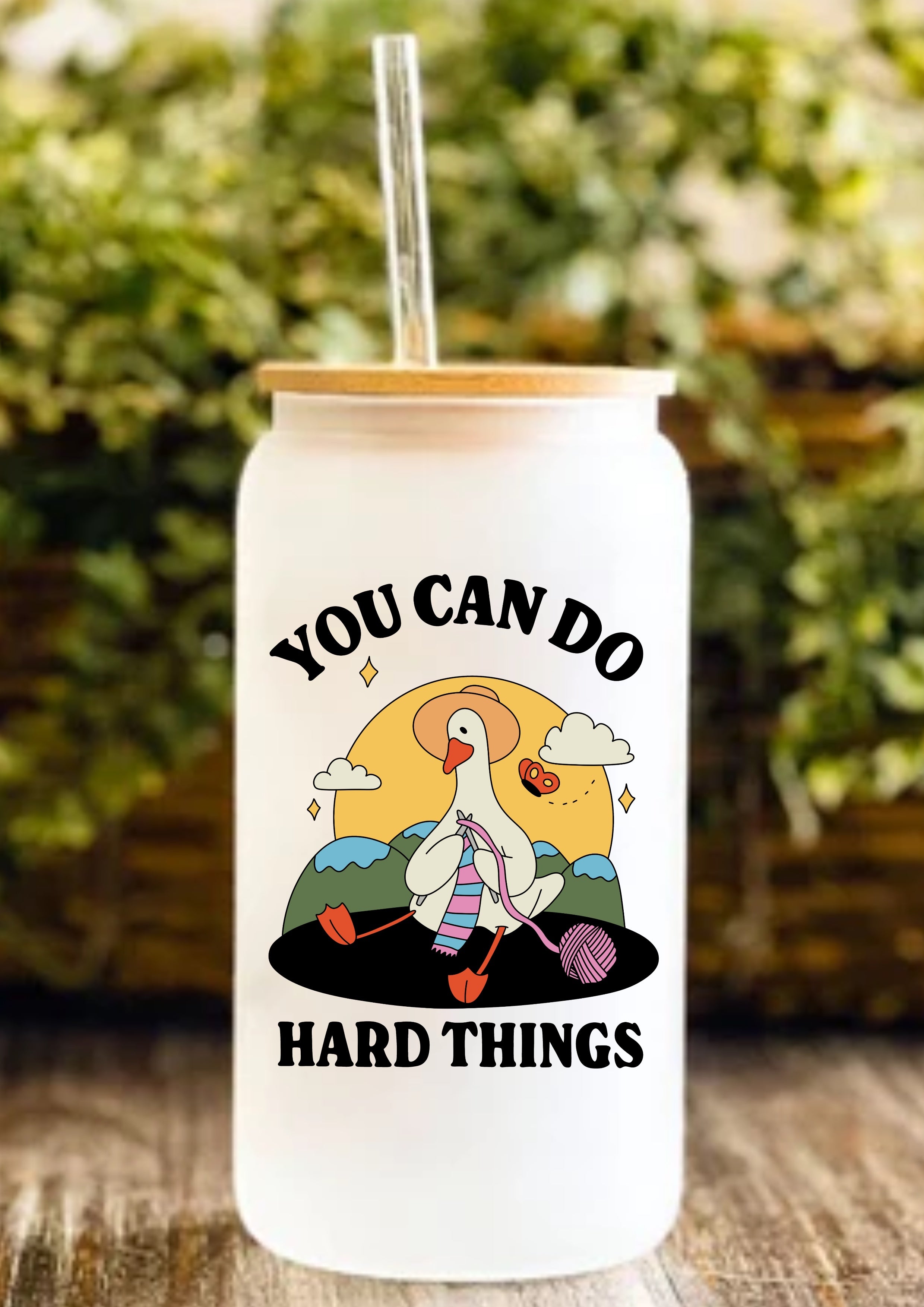 You Can Do Hard Things 12oz Frosted Glass Tumbler