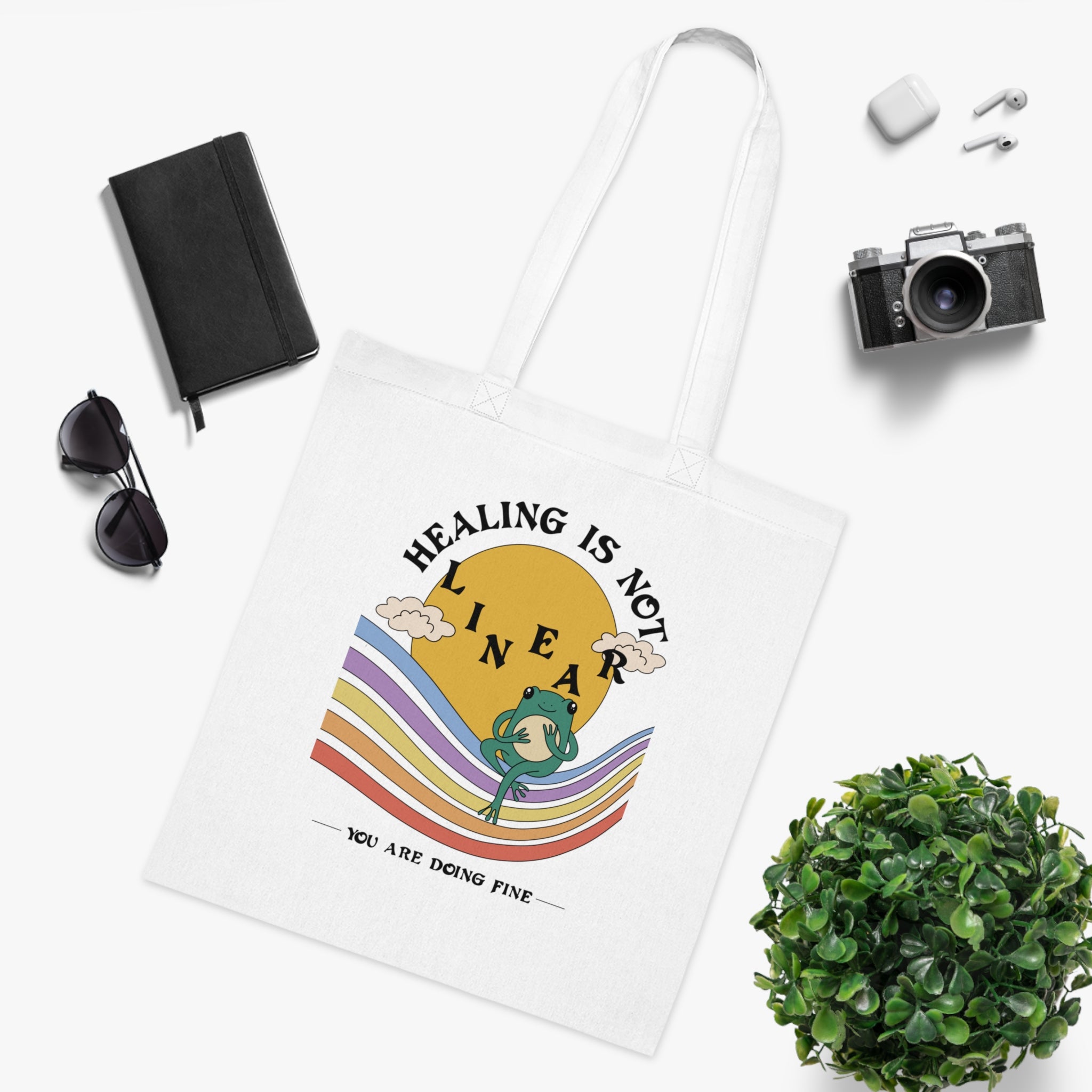 Healing Is Not Linear White Tote Bag