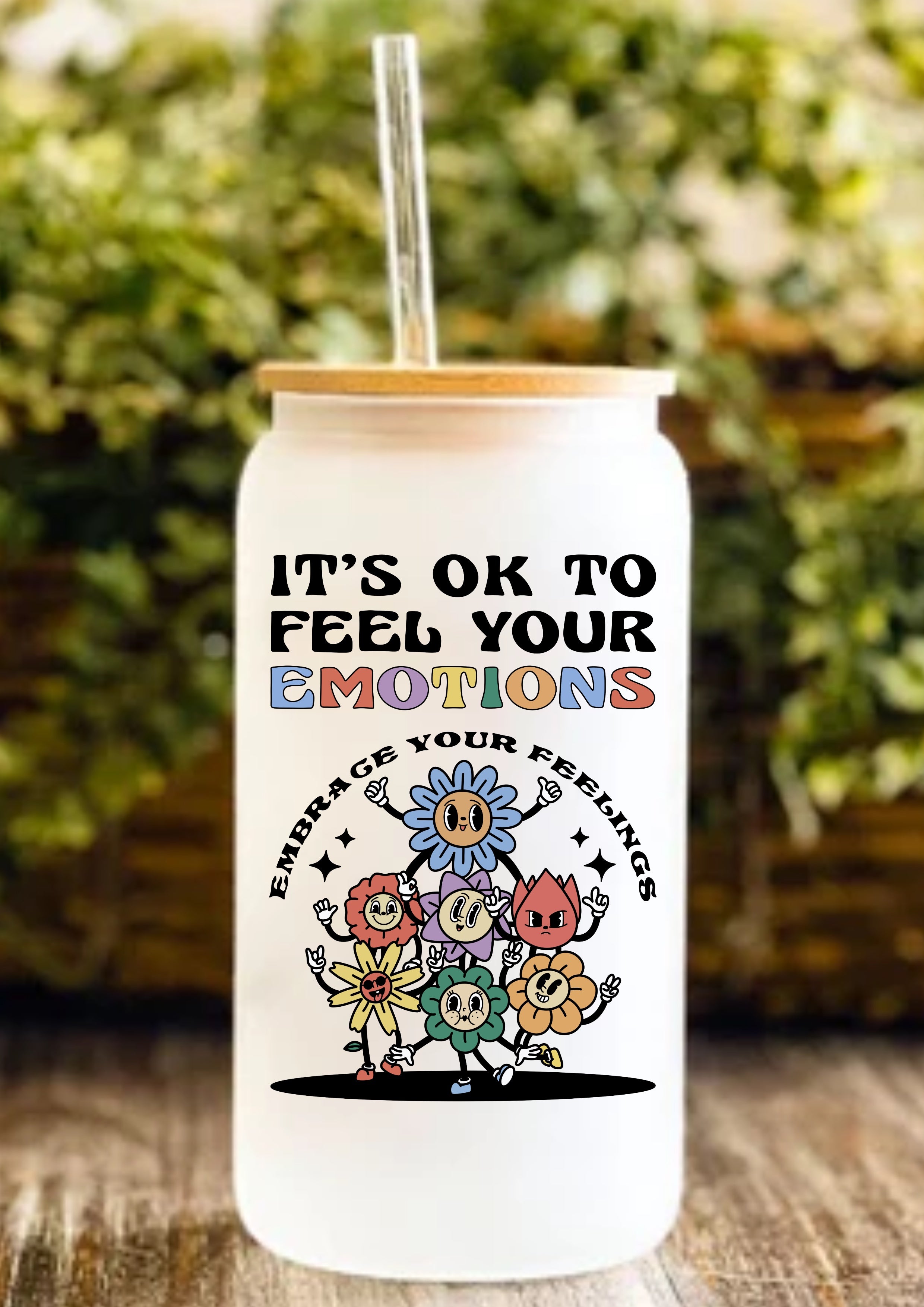 It’s OK To Feel Your Emotions 12oz Frosted Glass Tumbler