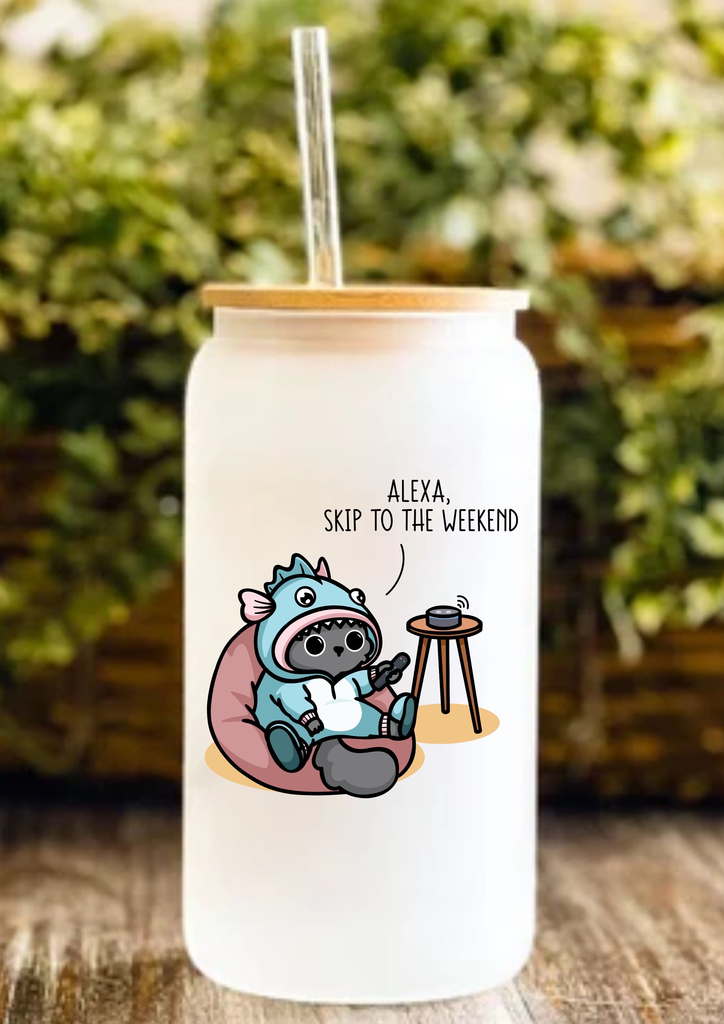 Alexa, Skip To The Weekend 12oz Frosted Glass Tumbler